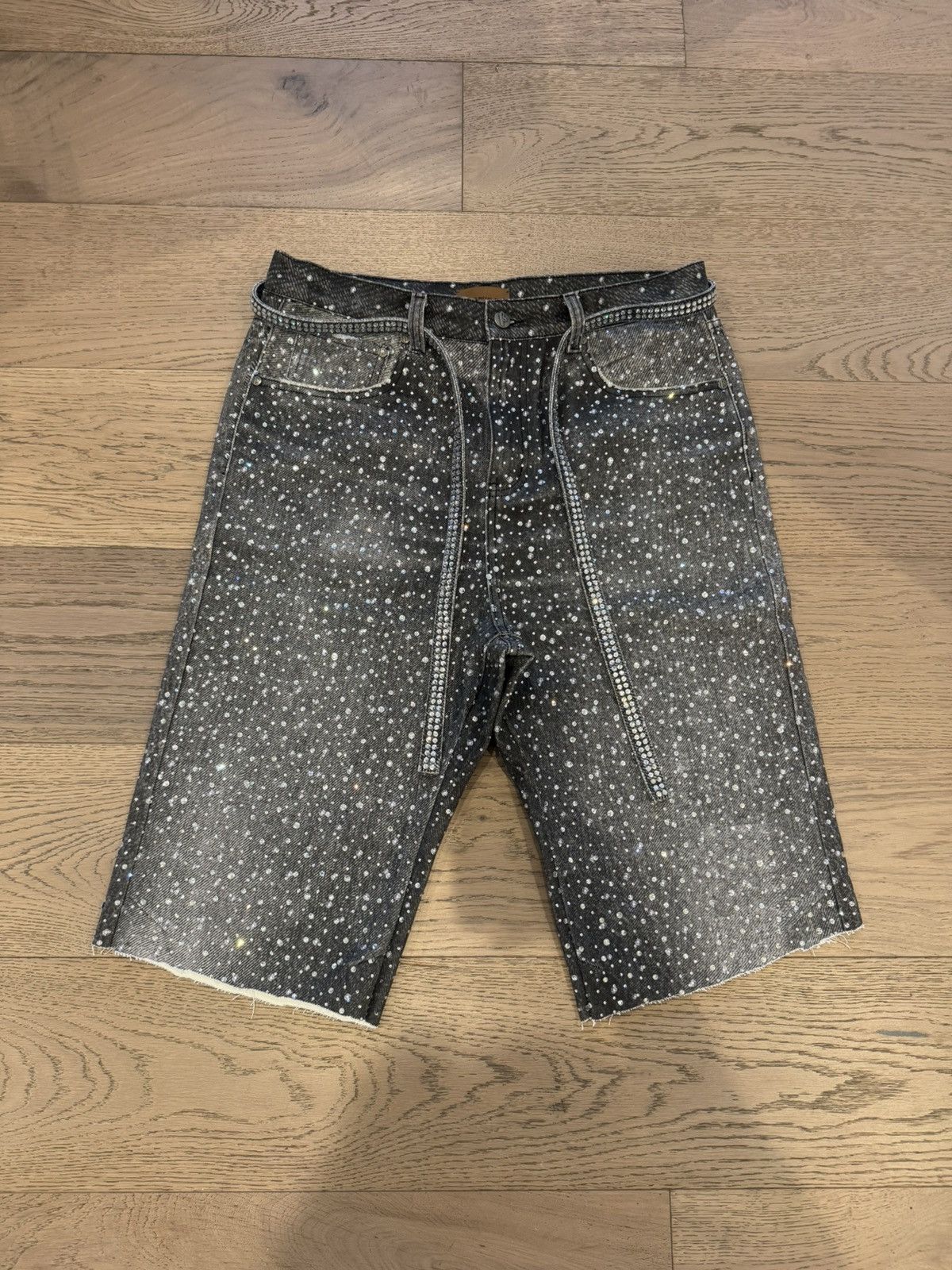 Birth of Royal Child Birth of Royal Child Swarovski Denim Cut-Off Shorts Size US 36 / EU 52 - 2 Thumbnail