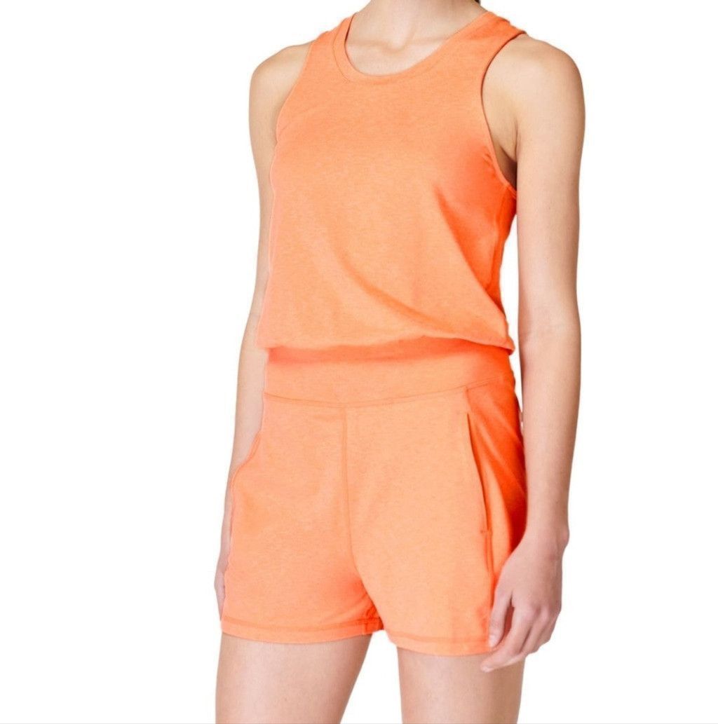 Sweaty Betty Sweaty Betty tangerine orange Gary romper size XL Size 35" - 3 Thumbnail