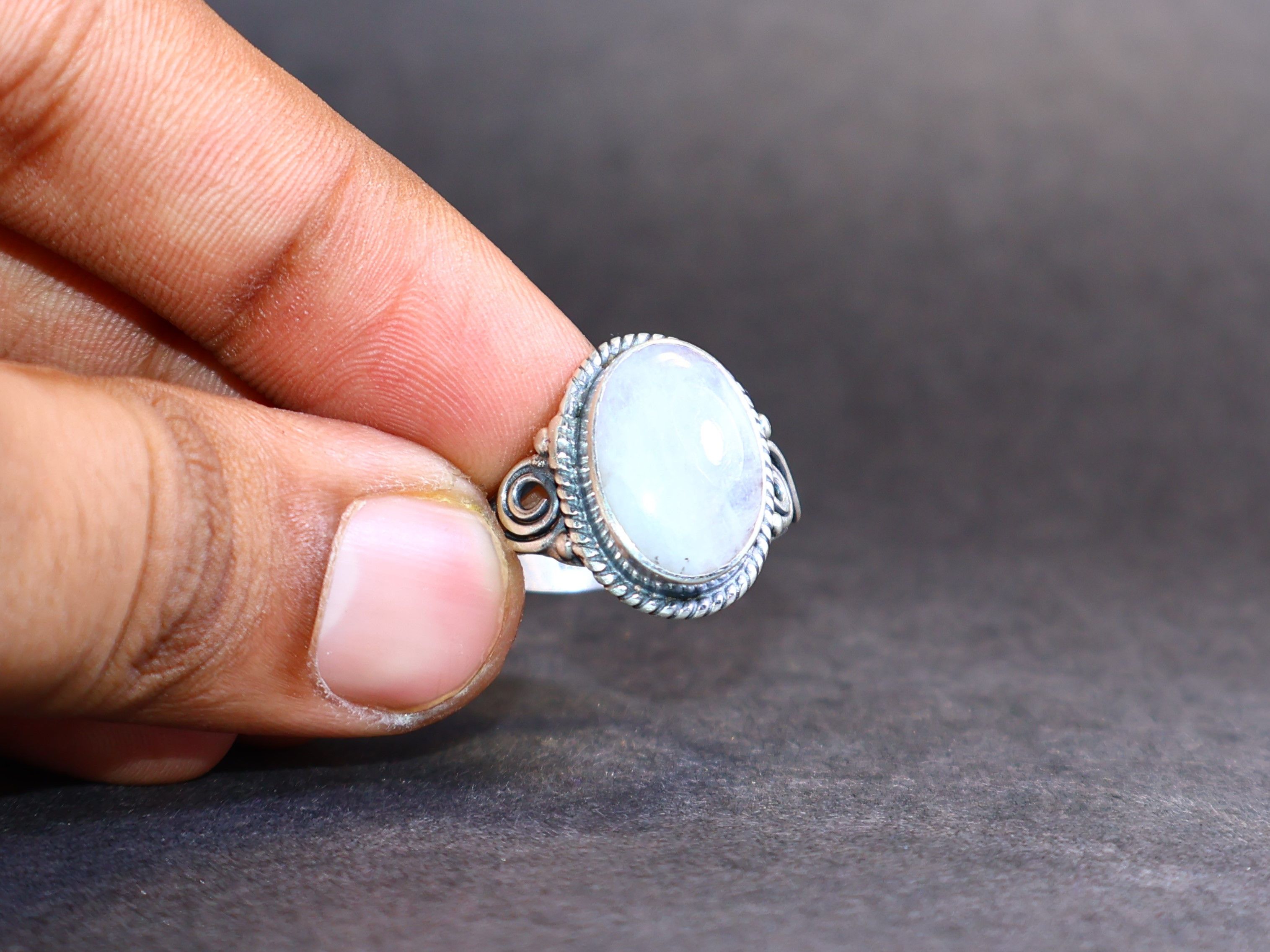 Handmade Moonstone Ring, 925 Sterling Silver Ring, Handmade Ring, Size ONE SIZE - 7 Thumbnail