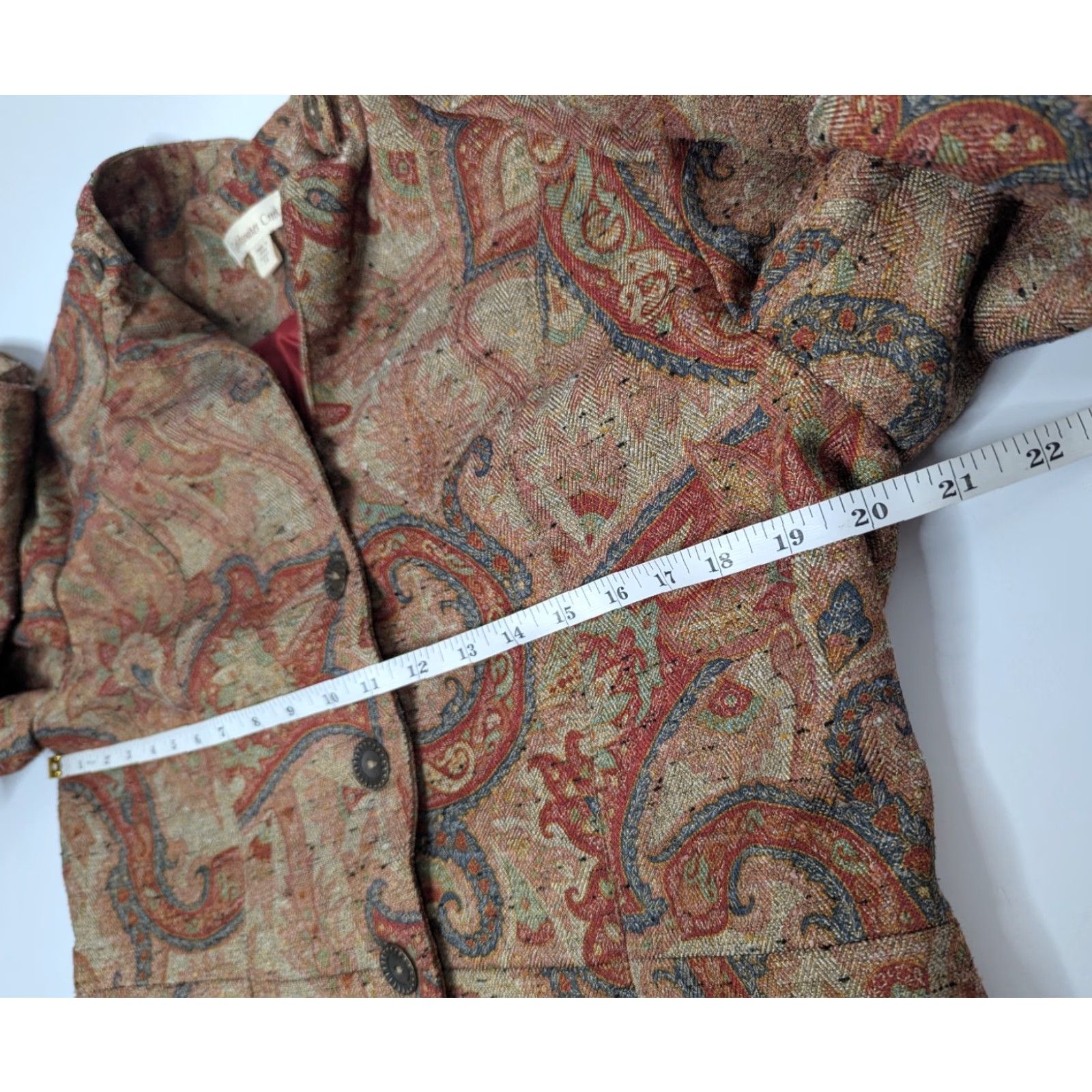 Coldwater Creek Coldwater Creek Women’s Paisley Tapestry Tweed Blazer Jacket Brown Career Sz 14 Size XL / US 12-14 / IT 48-50 - 6 Thumbnail