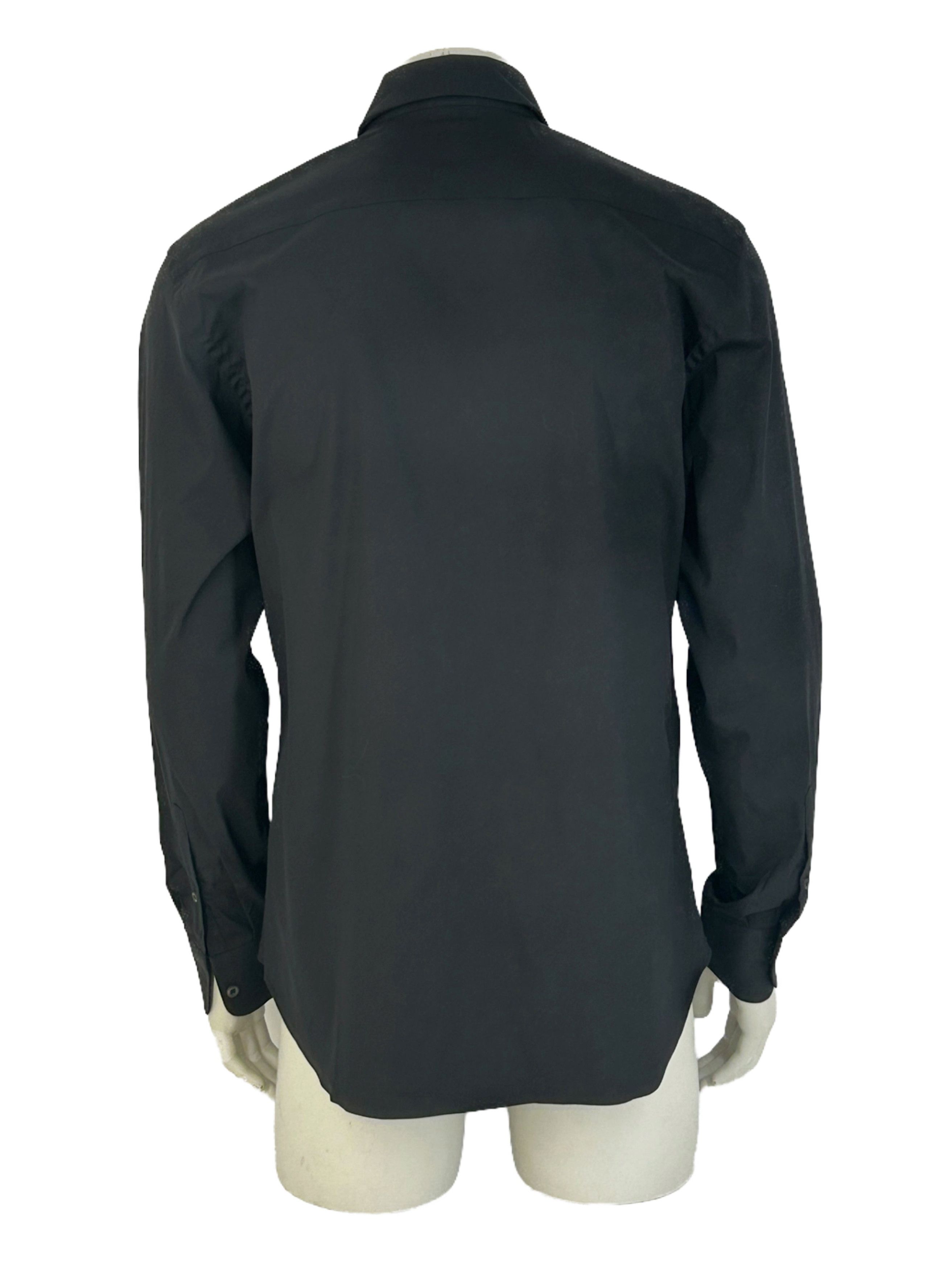Prada PRADA BLACK POPELINE STRETCH DRESS SHIRT SIZE 39 Size US M / EU 48-50 / 2 - 3 Thumbnail
