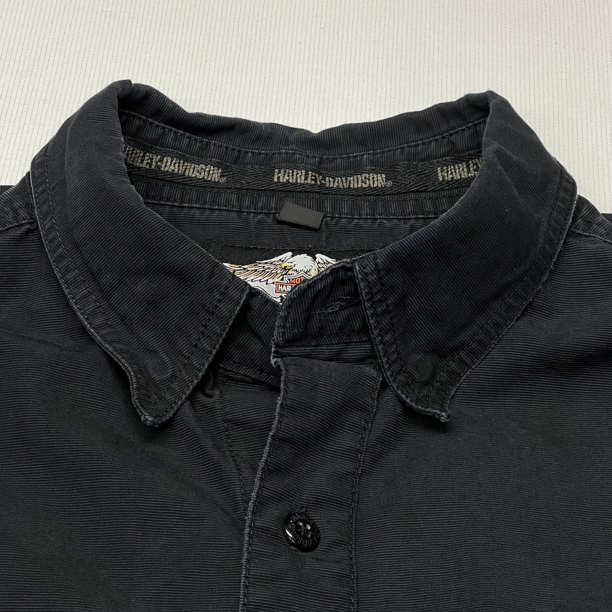 Harley Davidson × Vintage Harley Davidson Button Up Shirt Black Embroidered Logo Biker Size US XL / EU 56 / 4 - 6 Thumbnail