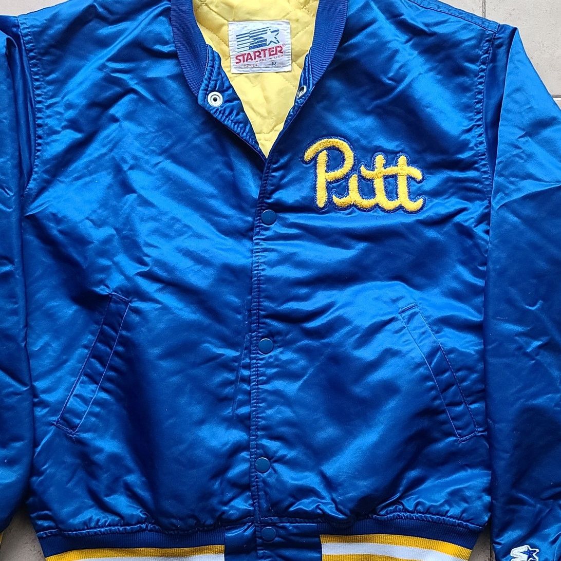 NCAA × Starter Pitt Panthers 90s STARTER satin bomber M Pittsburgh NCAA vtg Size US M / EU 48-50 / 2 - 2 Thumbnail