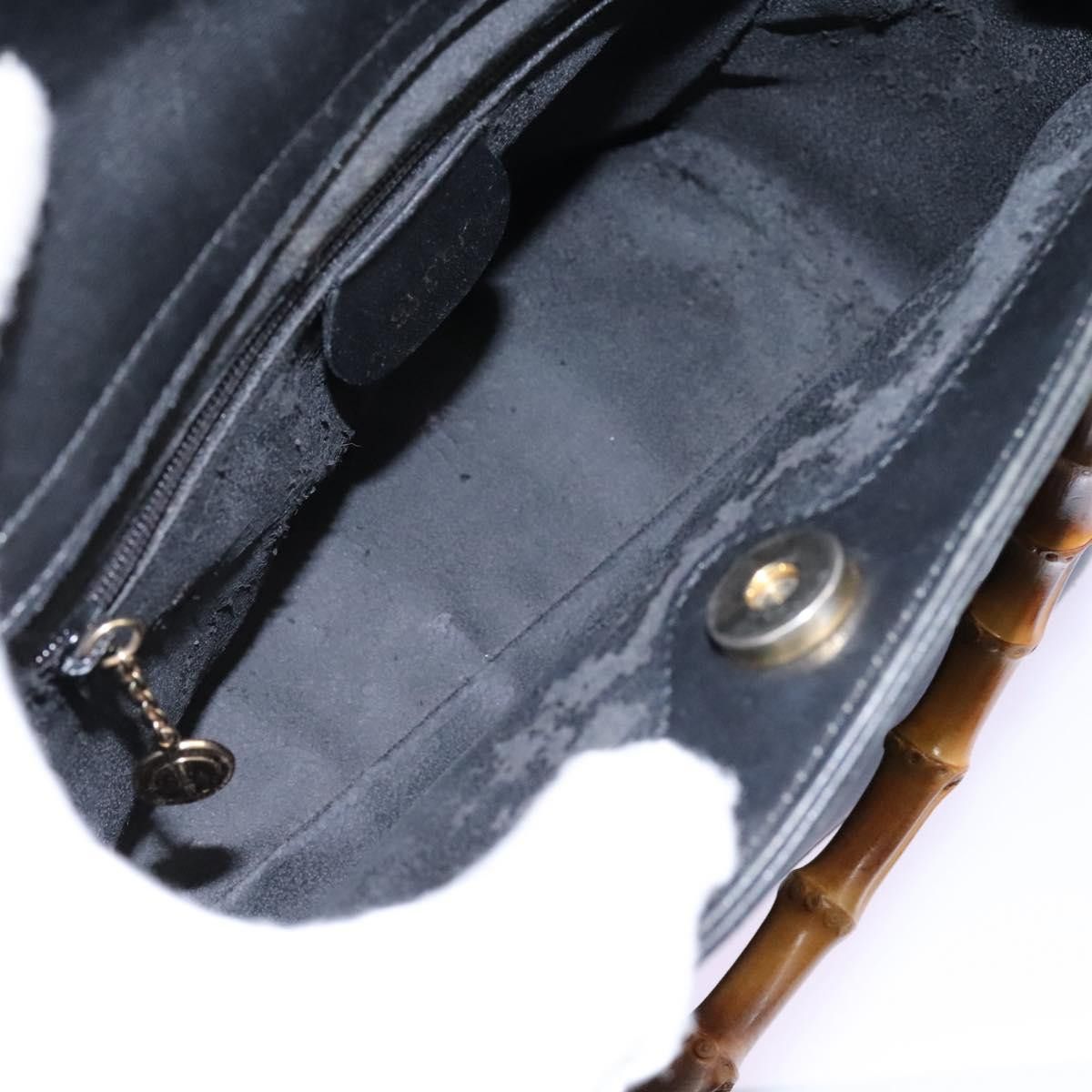 Gucci GUCCI Bamboo Hand Bag Leather Black Gold 000 2122 000 2122 Size ONE SIZE - 15 Thumbnail