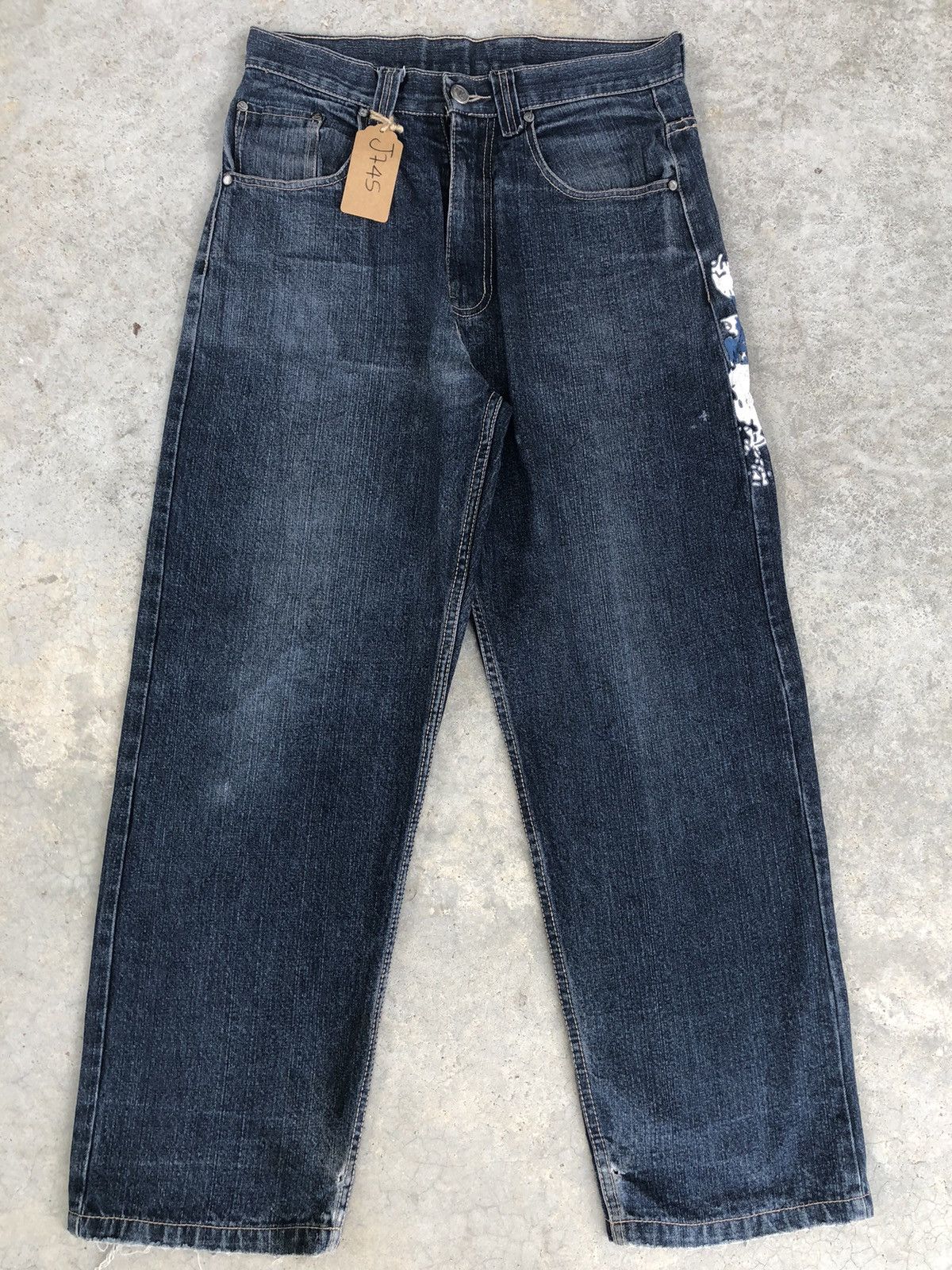 Japanese Brand Baggy Jeans Townz Spellout Distressed Jeans Size US 32 / EU 48 - 2 Thumbnail