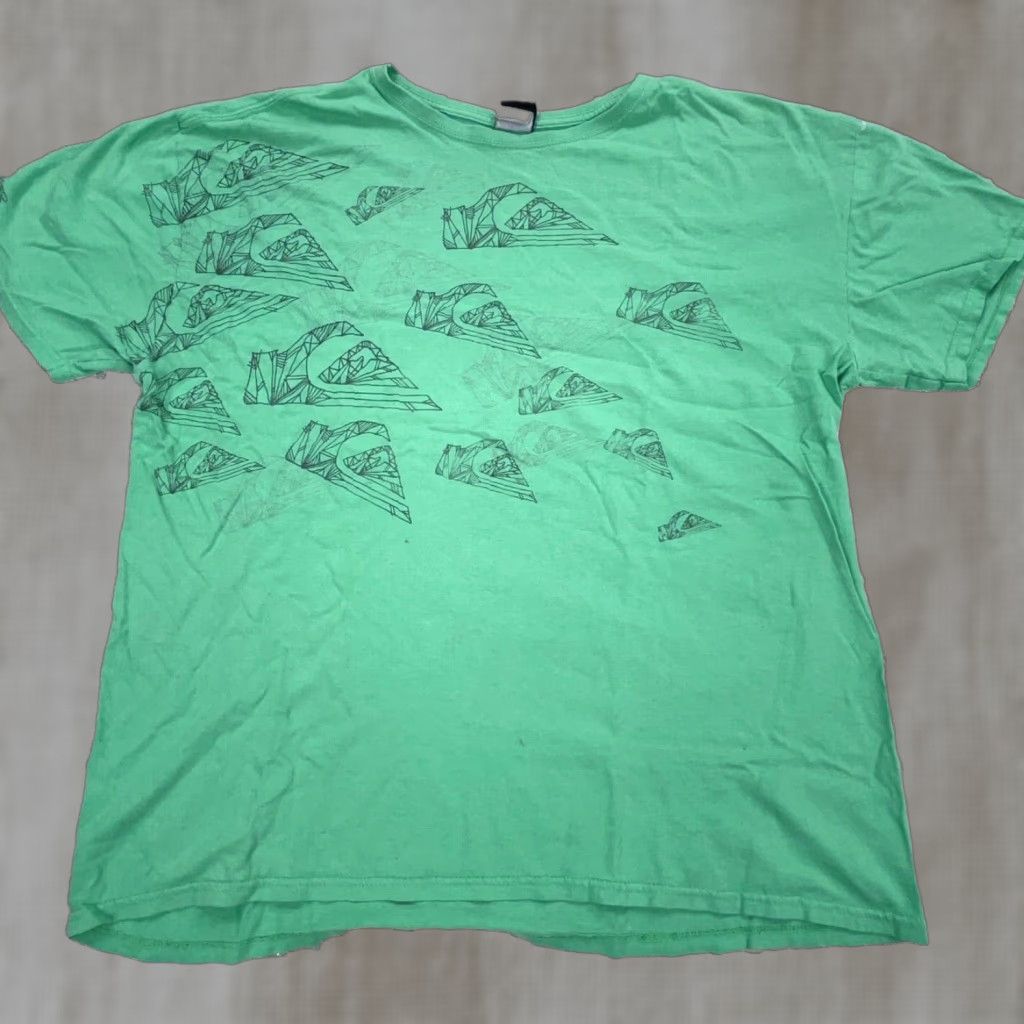 Quiksilver VINTAGE Quiksilver Shirt Men XL Green Geometric AOP All Over Crew Neck Short Sleeve T-Shirt 00s Outdoor Mens Size US XL / EU 56 / 4 - 1 Thumbnail