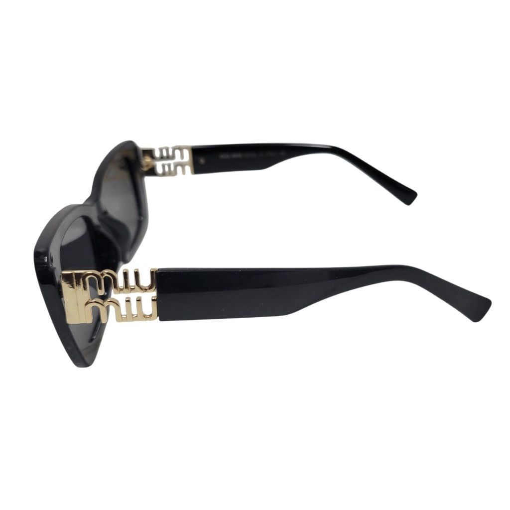MIU MIU Women's Black Gold Frame Sunglasses Made In Italy