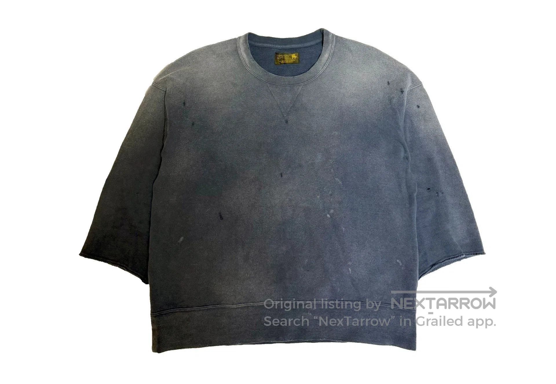 Visvim Blue Distressed Oversized Sweatshirt. Size US S / EU 44-46 / 1 - 1 Thumbnail