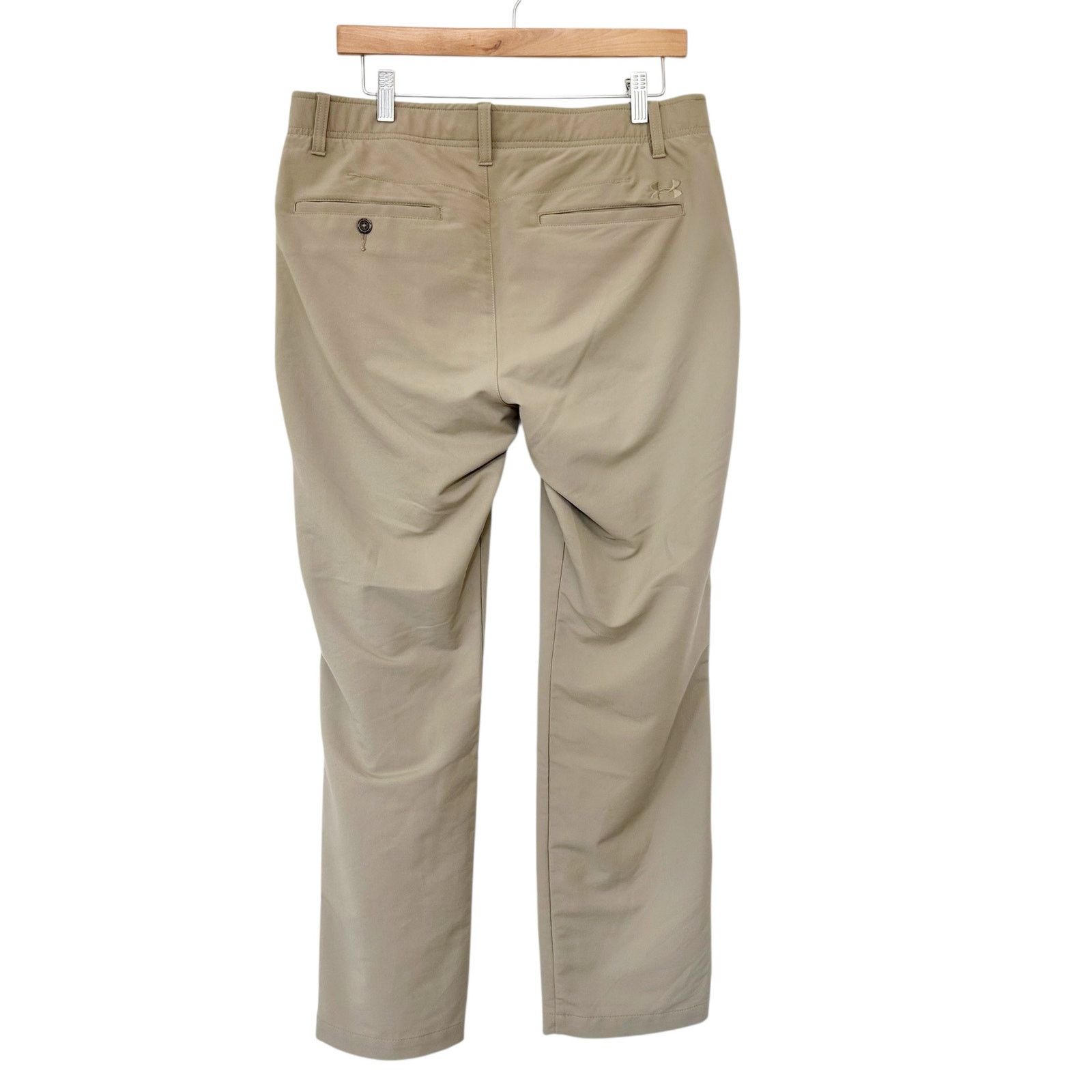 Under Armour Under Armour Tan Flat Front Chino Golf Pants Sz 34x30 Size US 34 / EU 50 - 6 Thumbnail