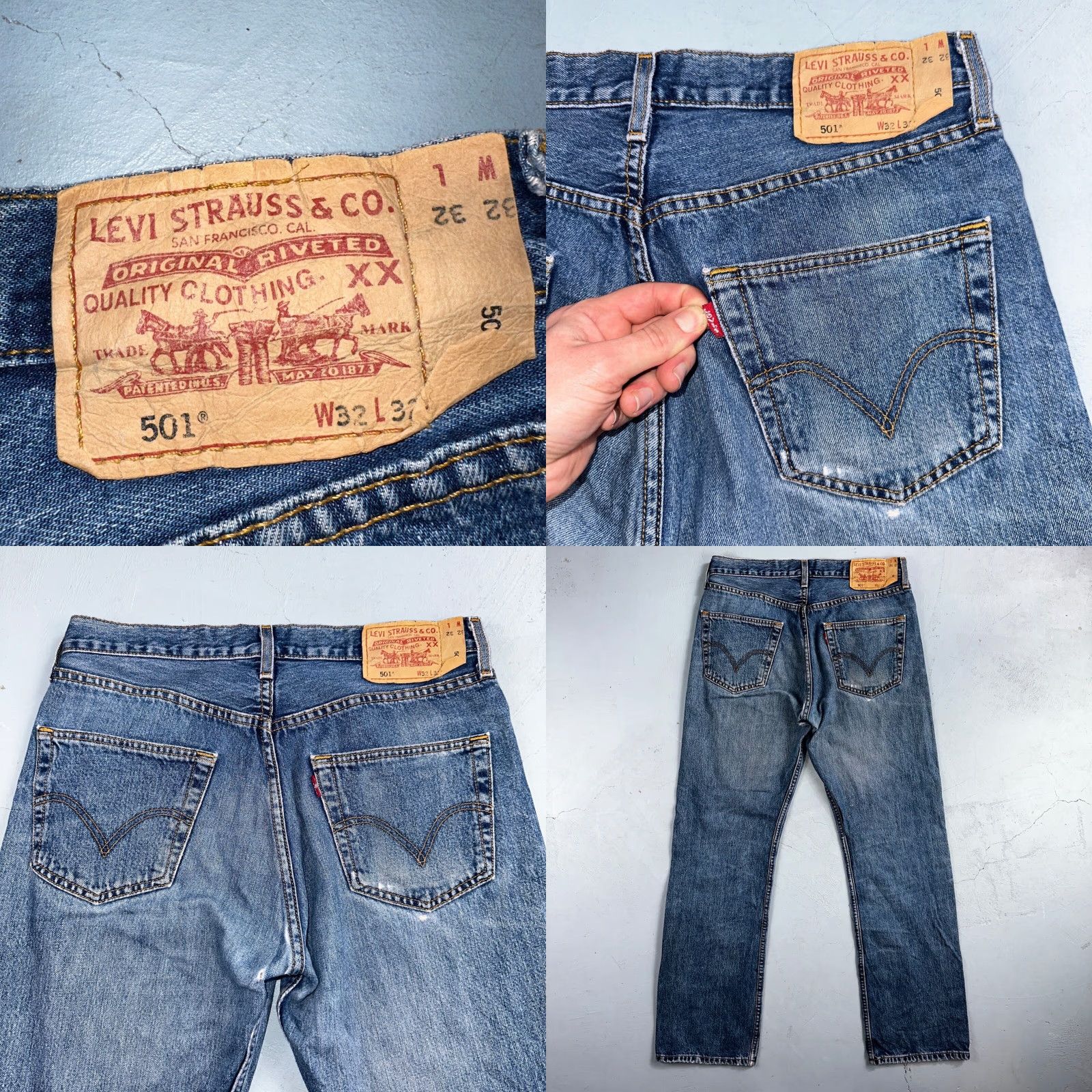 Levi's VINTAGE Levi's 501 Jeans 32x32 Levi's 501 Series Straight Mid Blue Denim Cotton Men 90s Europe 32x32 Regular Jeans Mens Size US 32 / EU 48 - 10 Thumbnail