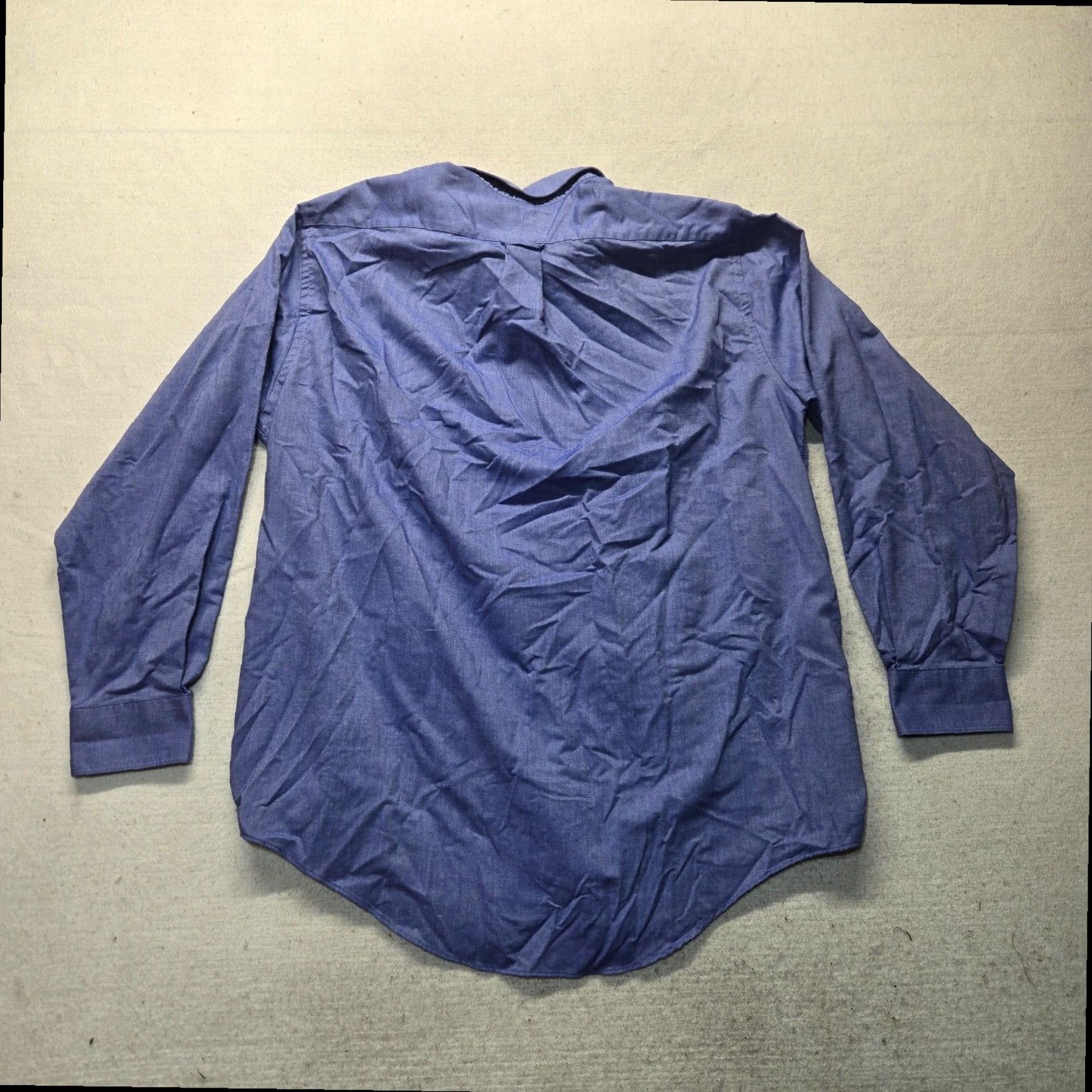 Lands' End Lands End Solid Blue Long Sleeve Button Up Mens Big Tall Shirt Adult Size 18 36 Size US XXL / EU 58 / 5 - 7 Thumbnail