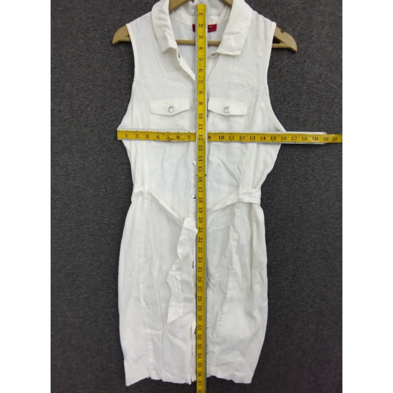 Guess Guess Women's White Linen Belt Shirt Dress Fitted Collared Button Down Size XL Size XL / US 12-14 / IT 48-50 - 4 Thumbnail