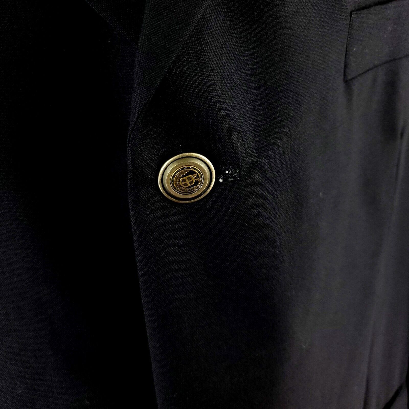 Alan Flusser Alan Flusser 3 Silver Gold Button Blazer 44L Solid Blue Size 44L - 4 Thumbnail