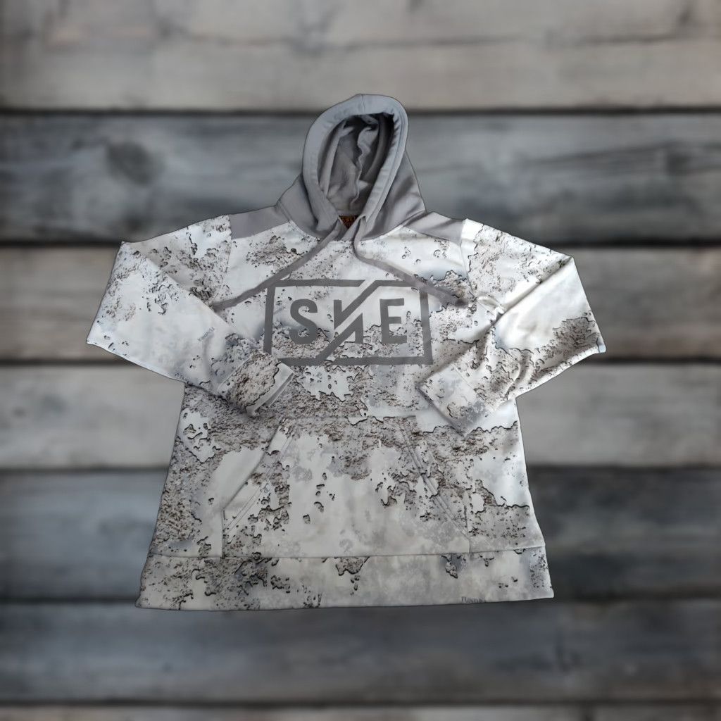 Vintage SHE OUTDOOR Hoodie XS Womens White Gray Camouflage Camo Pull Over Hooded Sweatshirt Fleece Lined EUC Size XS / US 0-2 / IT 36-38 - 1 Thumbnail