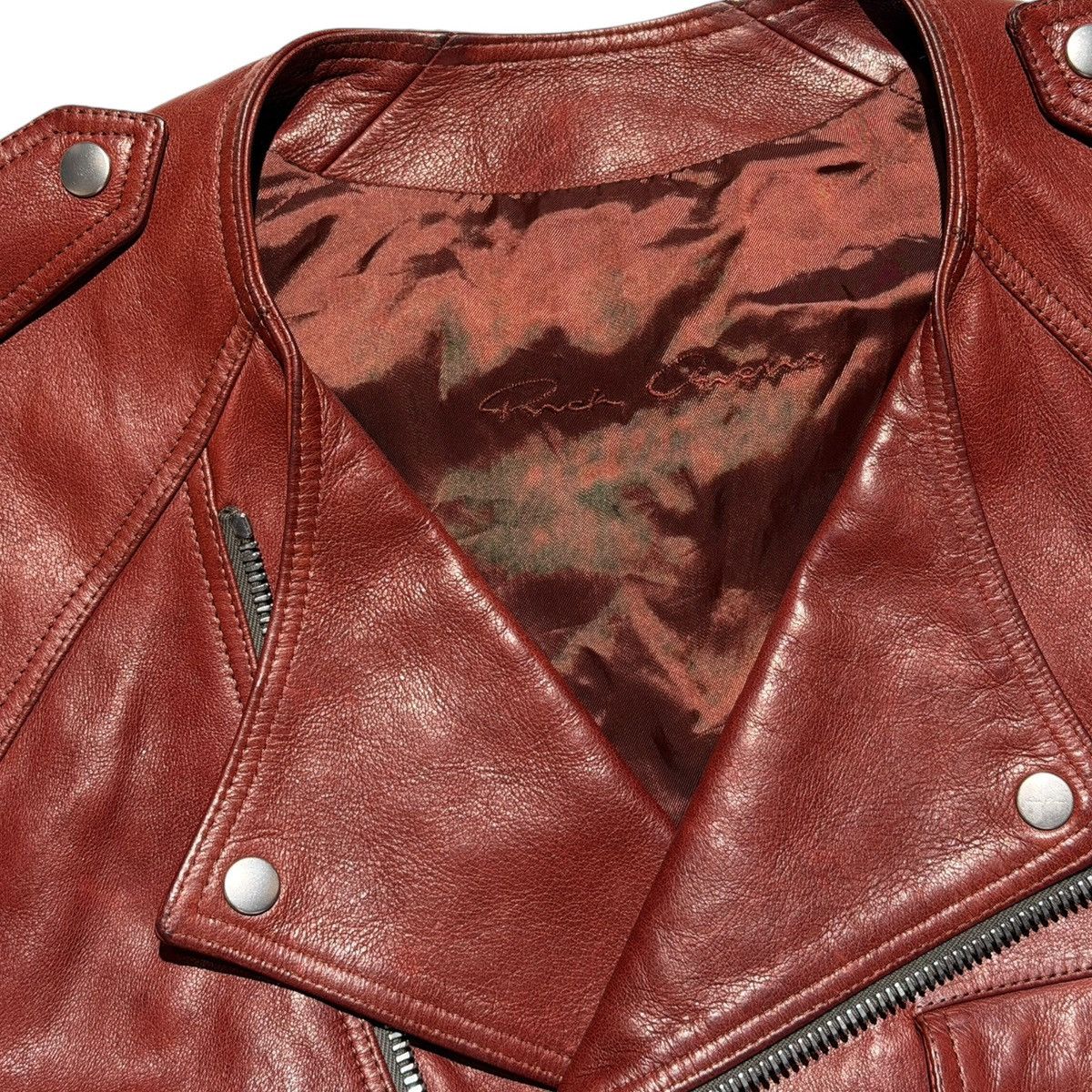 Rick Owens $3,500 Cropped leather biker jacket Size US S / EU 44-46 / 1 - 3 Thumbnail