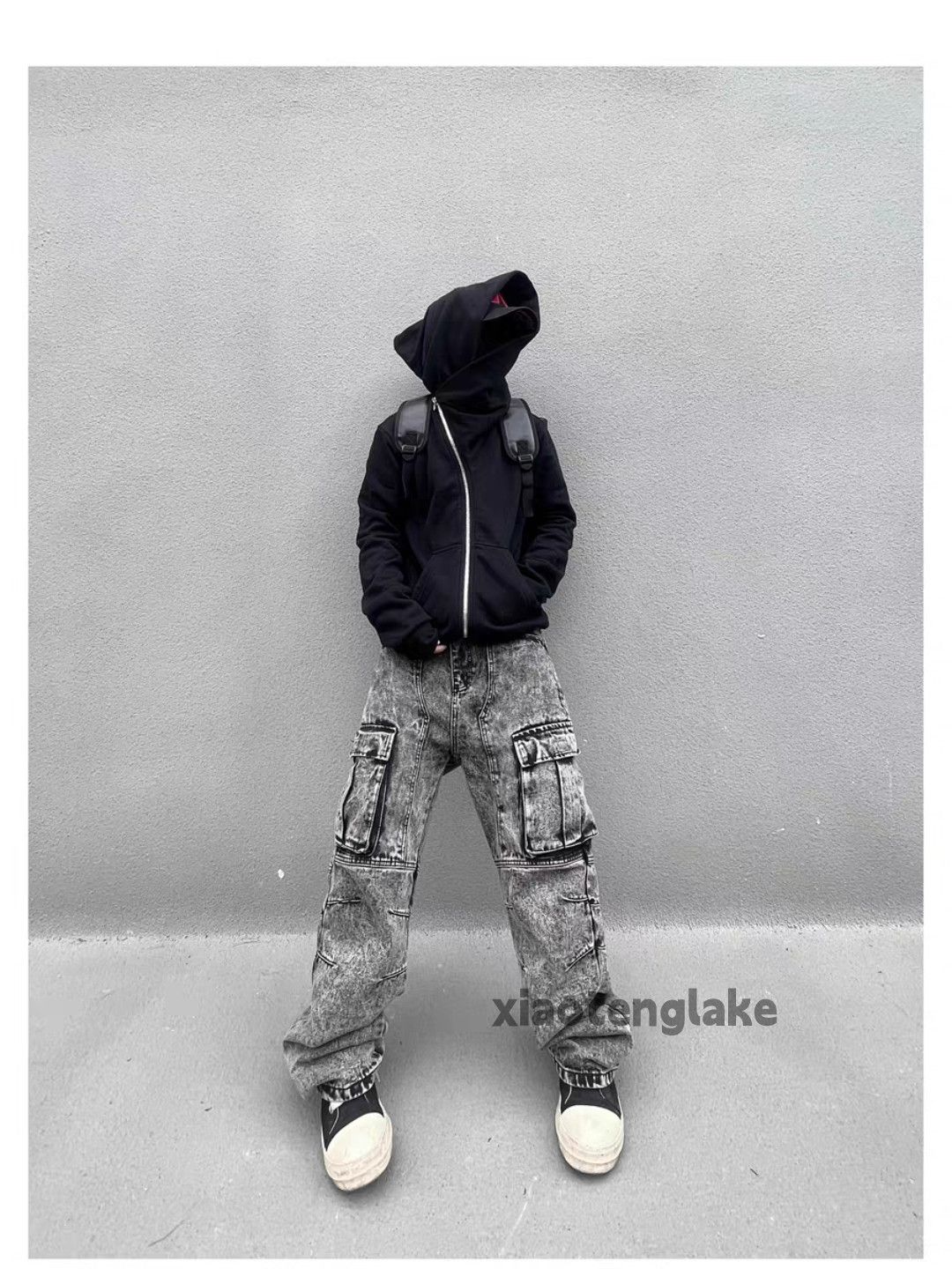 Jean × Vintage washed faded loose baggy skate hiphop cargo jeans Size US 28 / EU 44 - 2 Thumbnail