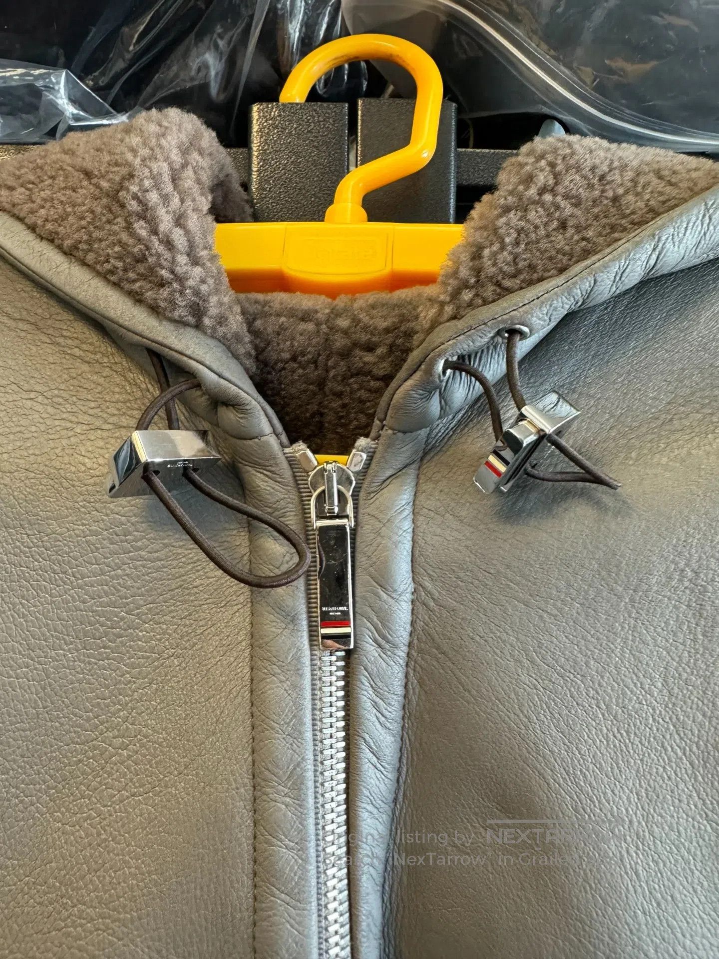 Thom Browne Thom Browne Grey Shearling Hooded Zip-Up Jacket| Size US XXL / EU 58 / 5 - 4 Thumbnail
