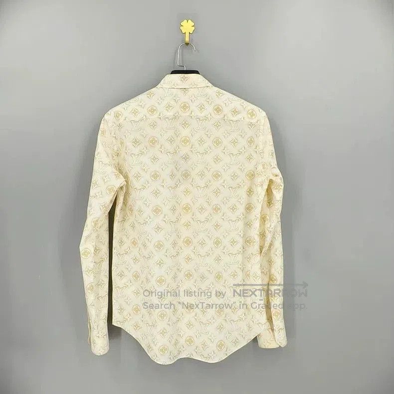 Louis Vuitton Louis Vuitton Beige Logo Print Shirt. Size US M / EU 48-50 / 2 - 2 Thumbnail