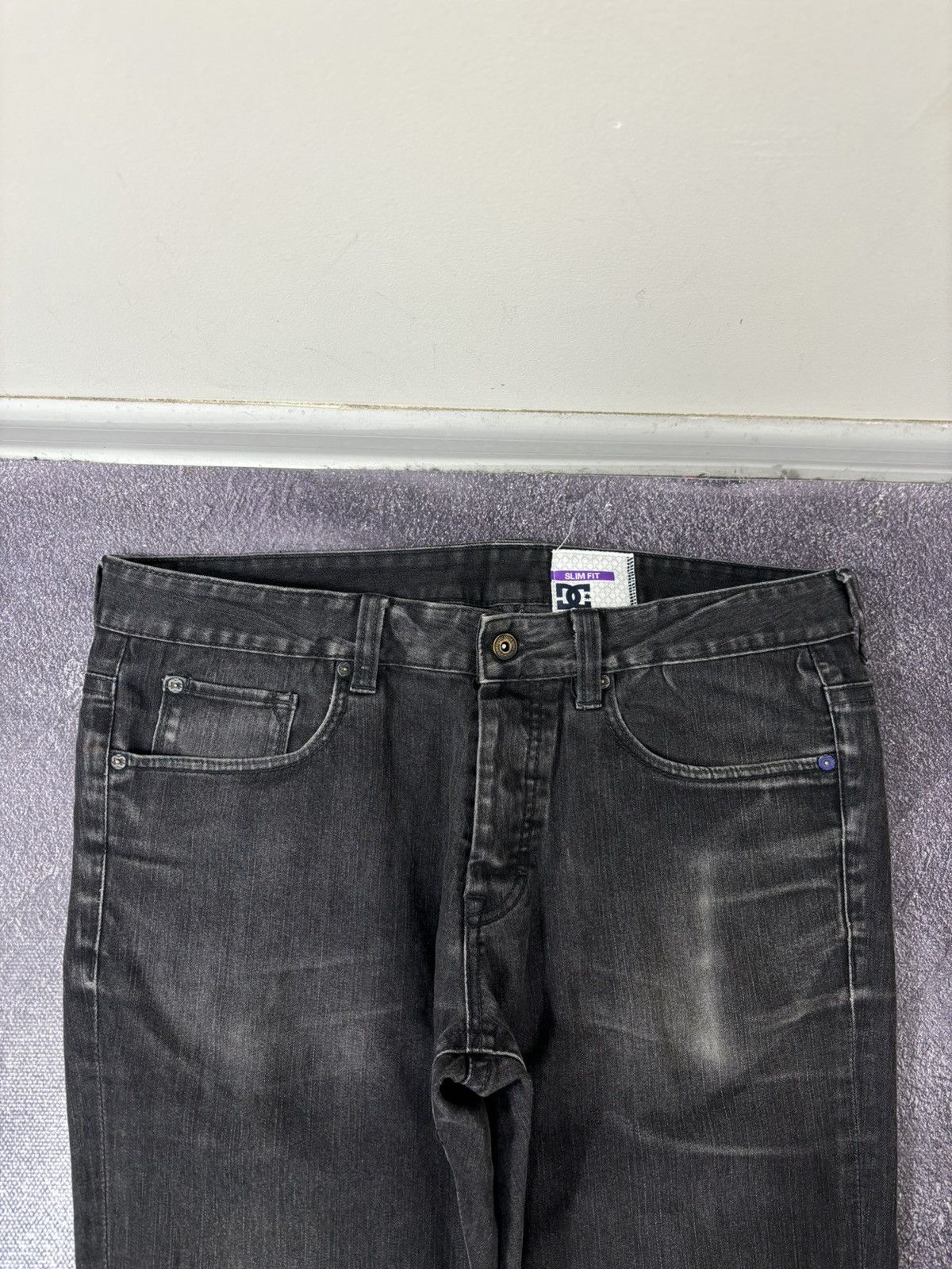 DC Vintage DC 2000s Y2K Faded Black Skate Denim Baggy Jeans Size US 38 / EU 54 - 10 Thumbnail