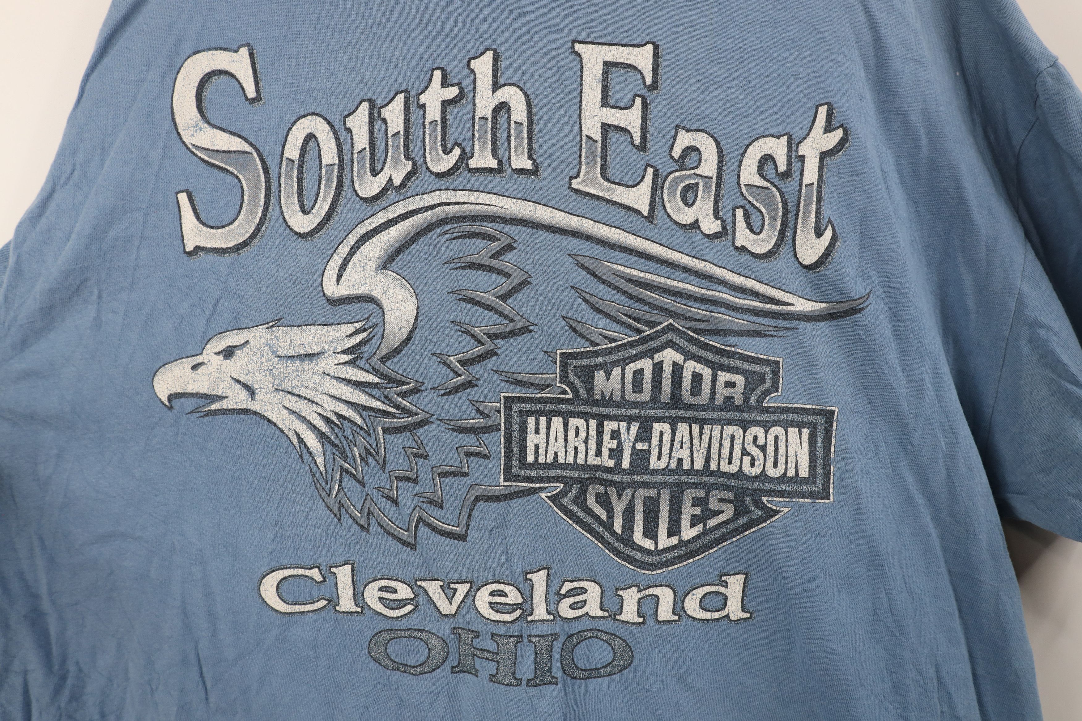 Harley Davidson Vintage 90s Harley Davidson Eagle Tribal T-Shirt Blue USA Size US XL / EU 56 / 4 - 13 Thumbnail