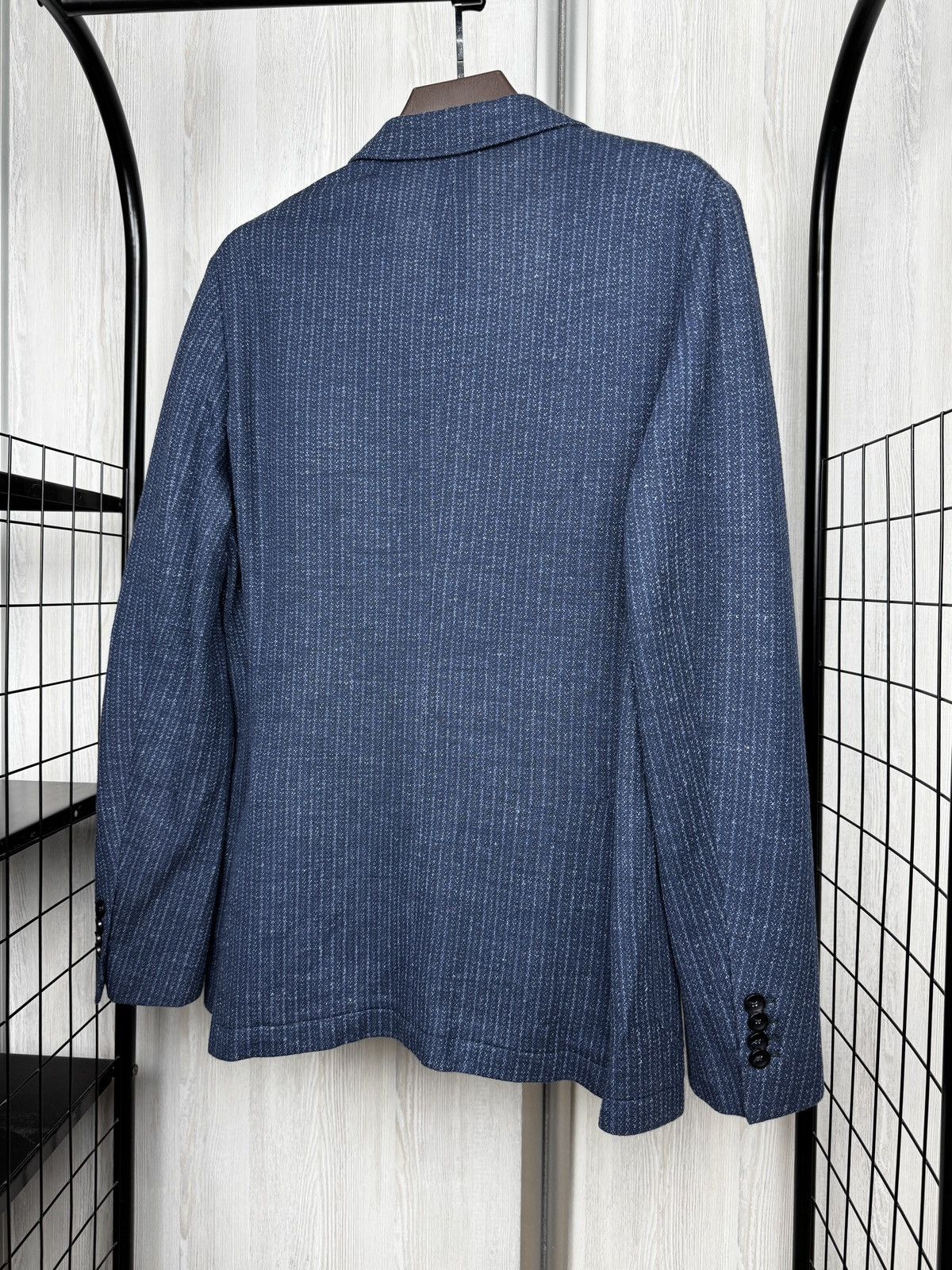 Other Latorre blue cotton linen patterned unlined 2 button blazer Size 44R - 7 Thumbnail