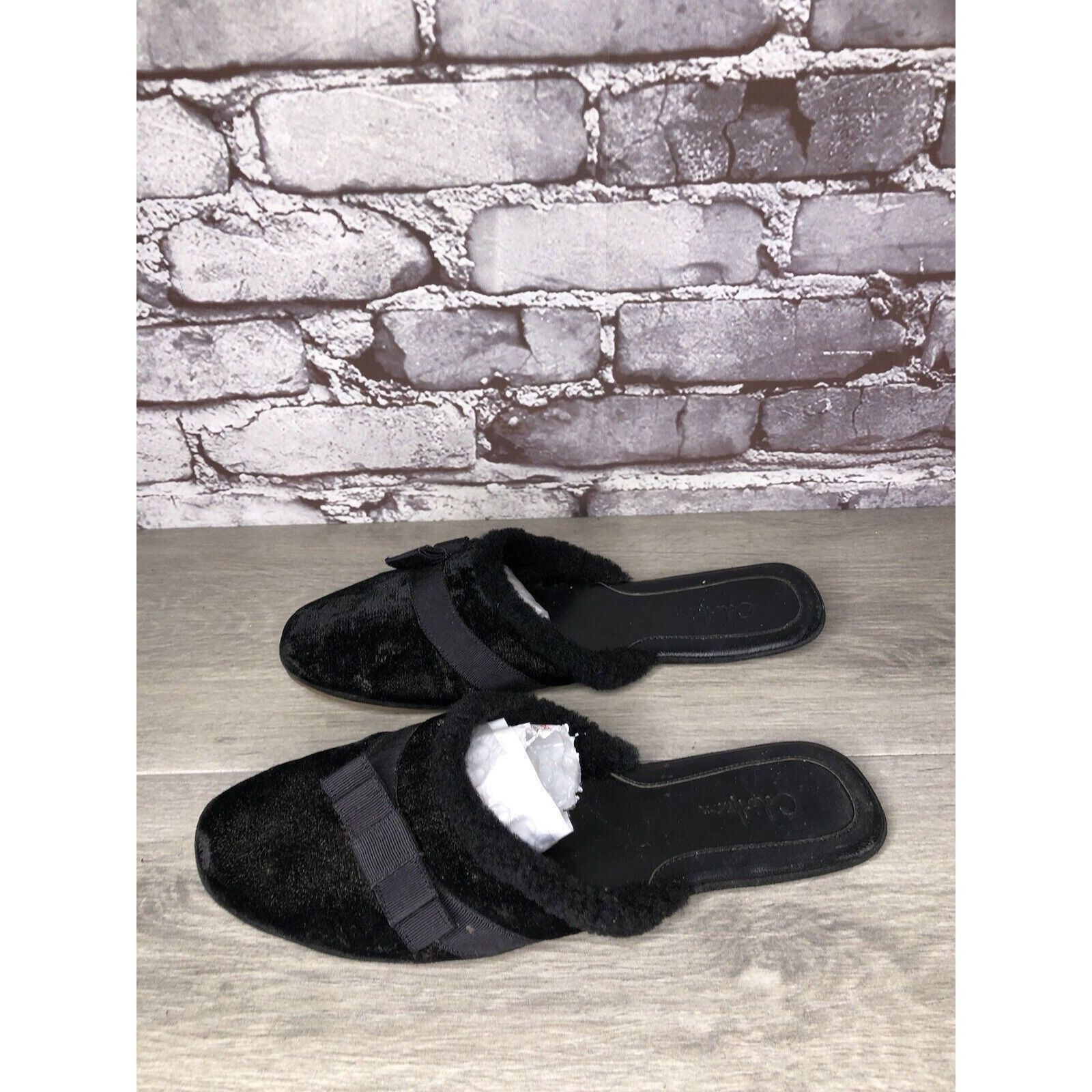 Cole Haan Cole Haan Black Velvet Leather Bow Casual Mules Flats Women Size US 8 / IT 38 - 4 Thumbnail