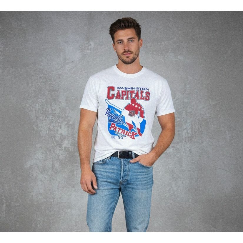 Other Vintage Washington Capitals 1989 Trench T Shirt Single Stitc Size US M / EU 48-50 / 2 - 2 Thumbnail