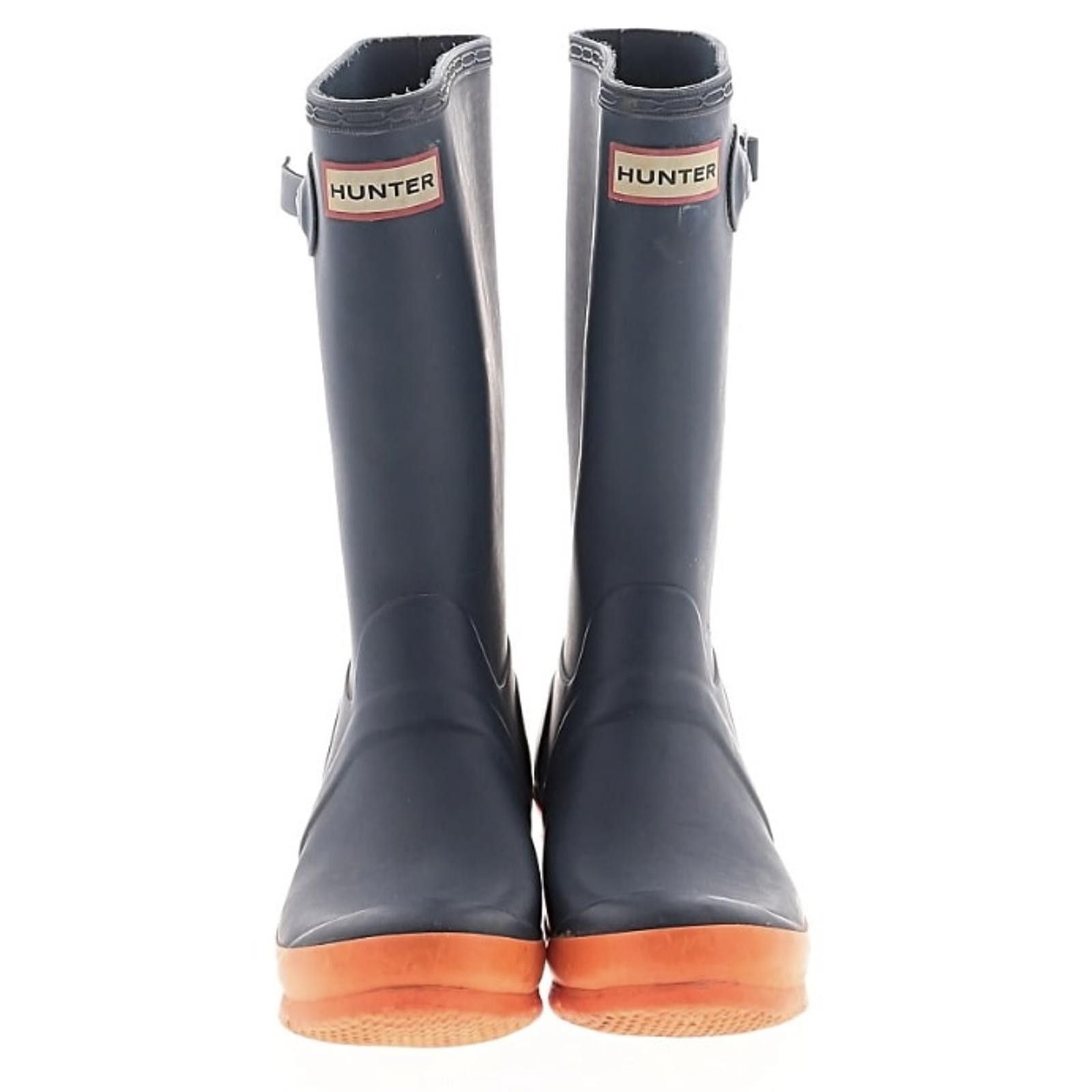 Hunter Hunter Size US 6 / UK4 Blue and Orange Rain Boots Size US 6 / IT 36 - 1 Thumbnail