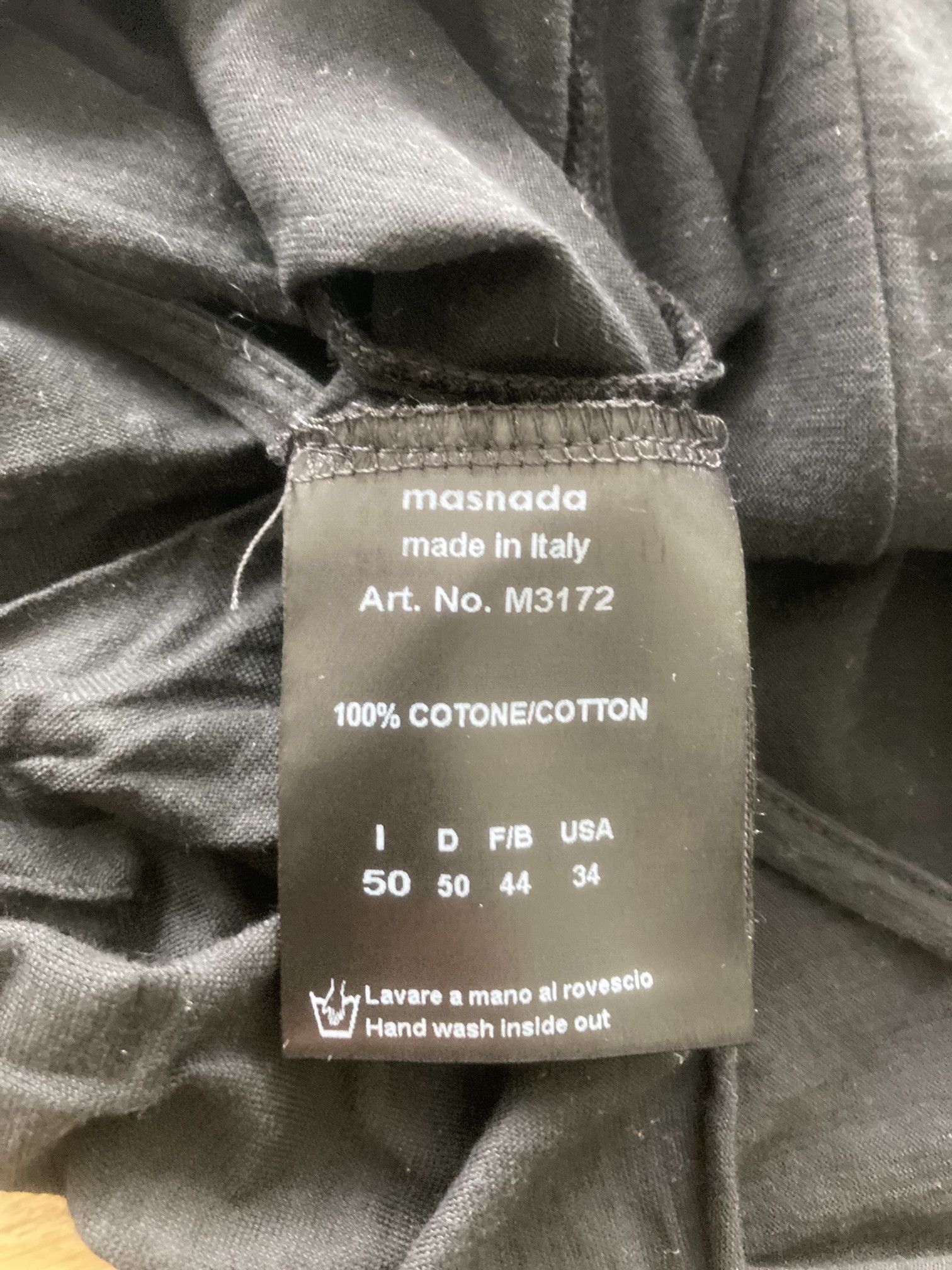 Masnada Masnada black bound seam T shirt 50/M Size US M / EU 48-50 / 2 - 7 Thumbnail