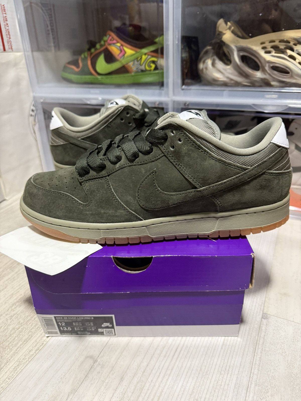 Nike SB Nike SB Dunk Low Pro B Sequoia Size US 12 / EU 45 - 1 Thumbnail