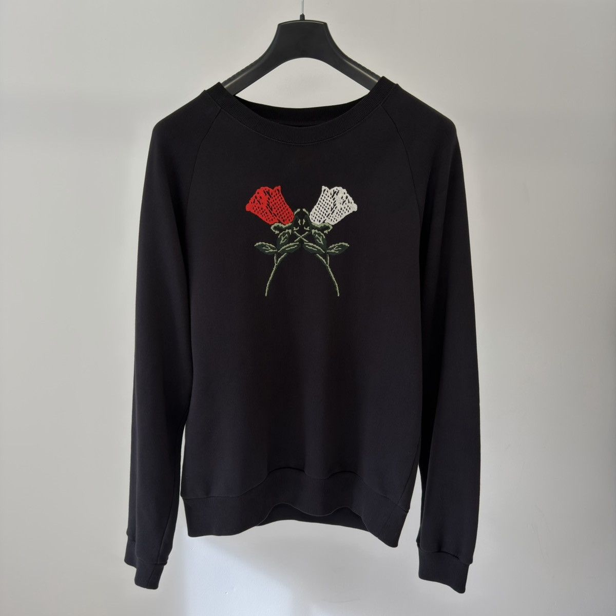 Dries Van Noten ‘Rose Embroidered’ Black Cotton Sweatshirt Size US M / EU 48-50 / 2 - 13 Thumbnail
