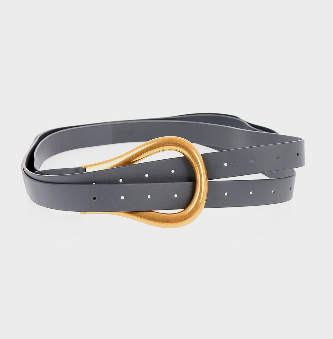 Bottega Veneta BOTTEGA VENETA thunder gray horseshoe buckle belt Medium Size ONE SIZE - 1 Thumbnail