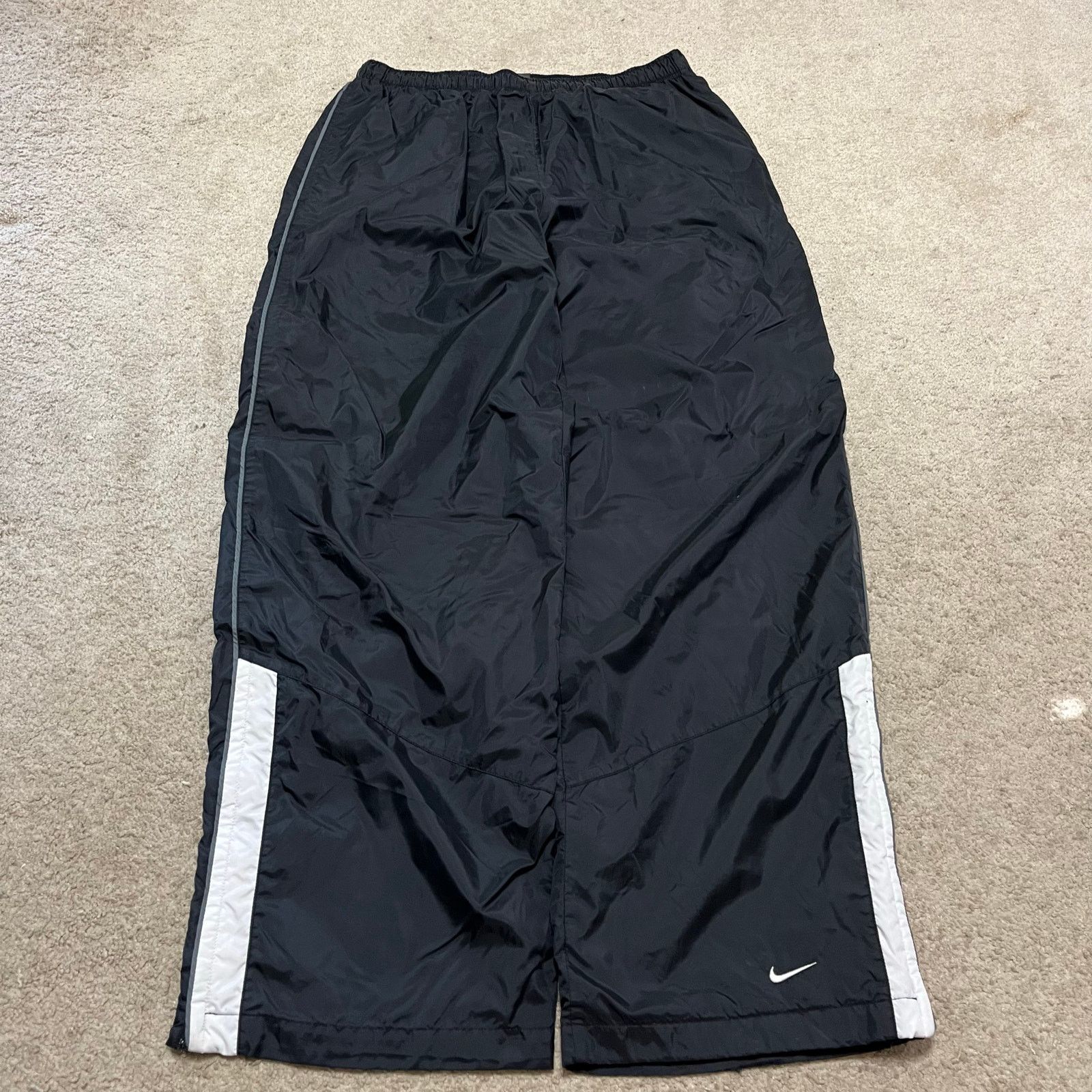 Nike Nike Y2K Baggy Lined White Striped Black Trackpants XL Size US 30 / EU 46 - 1 Thumbnail