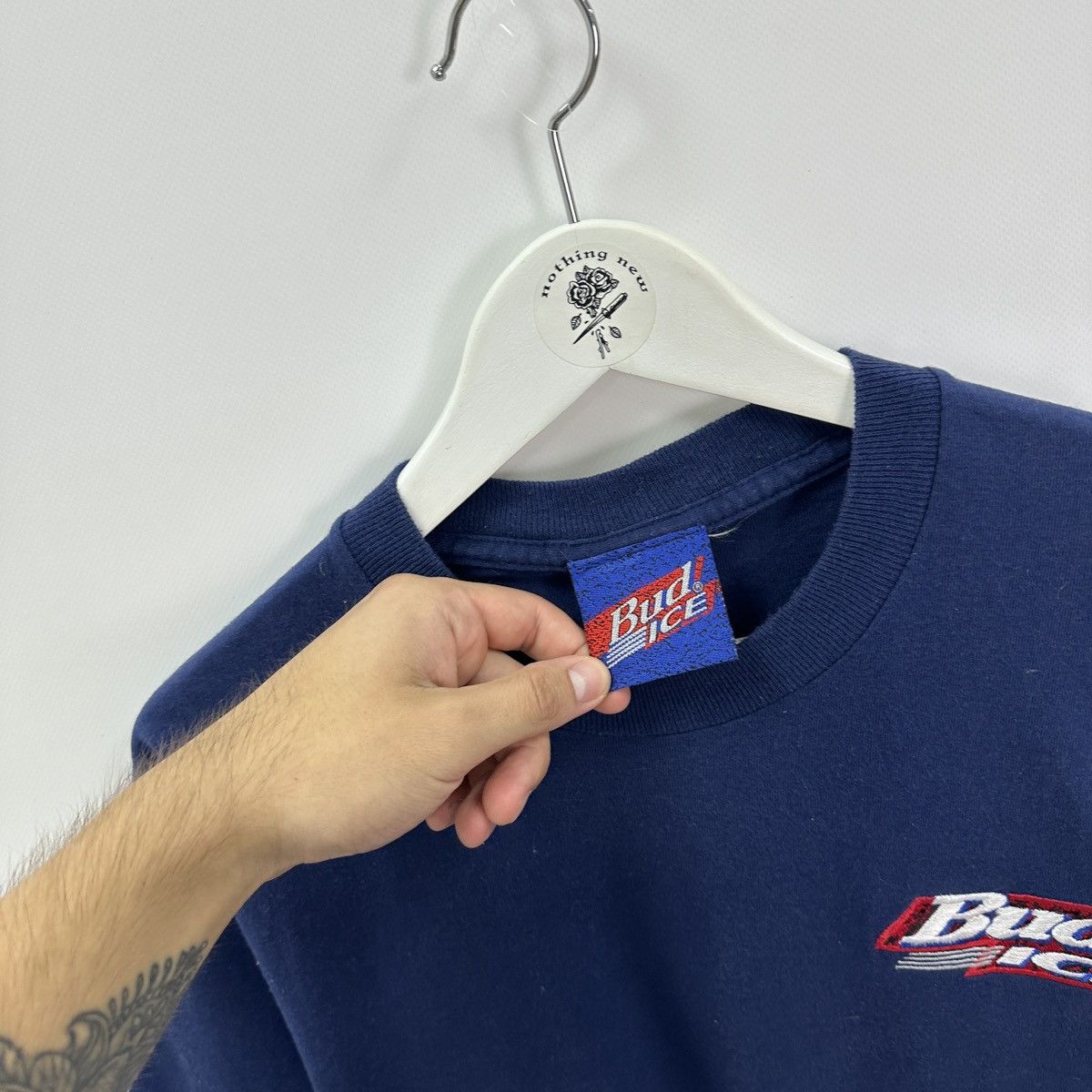 Vintage Vintage 90s Bud Ice Embroidered logo promo tee beer USA hype Size US XL / EU 56 / 4 - 5 Thumbnail
