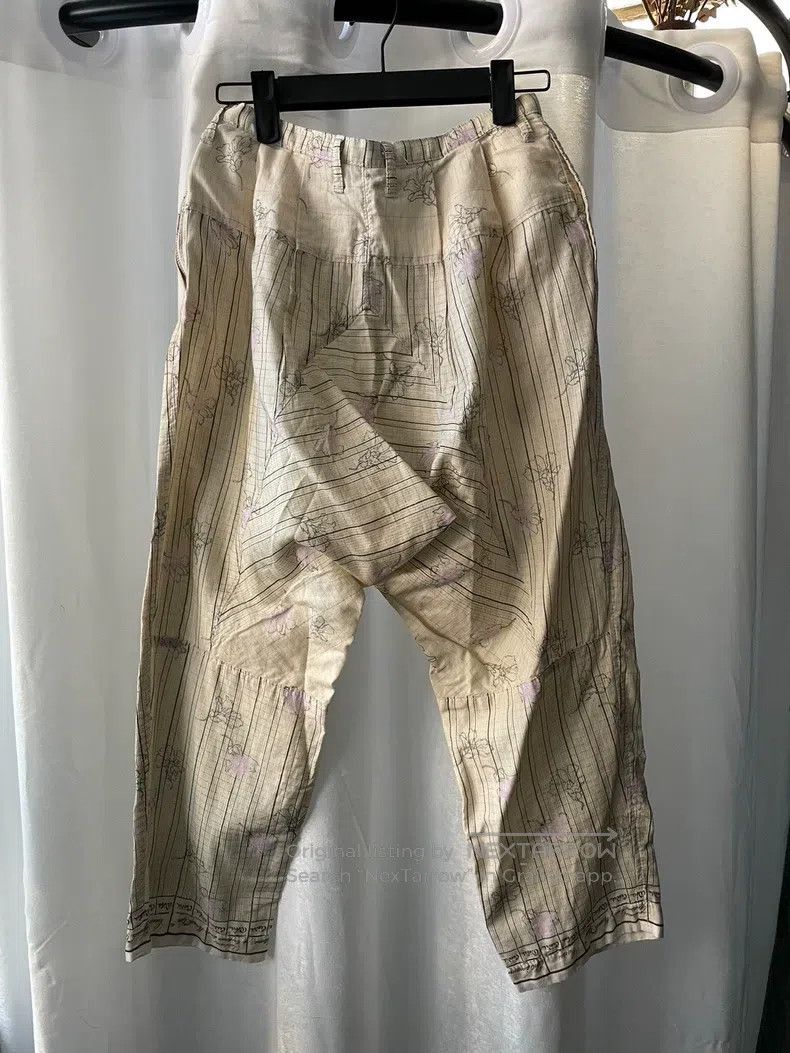 Other Comme Des Garcons size S Vintage Ivory Printed Pants Size 23" - 2 Thumbnail