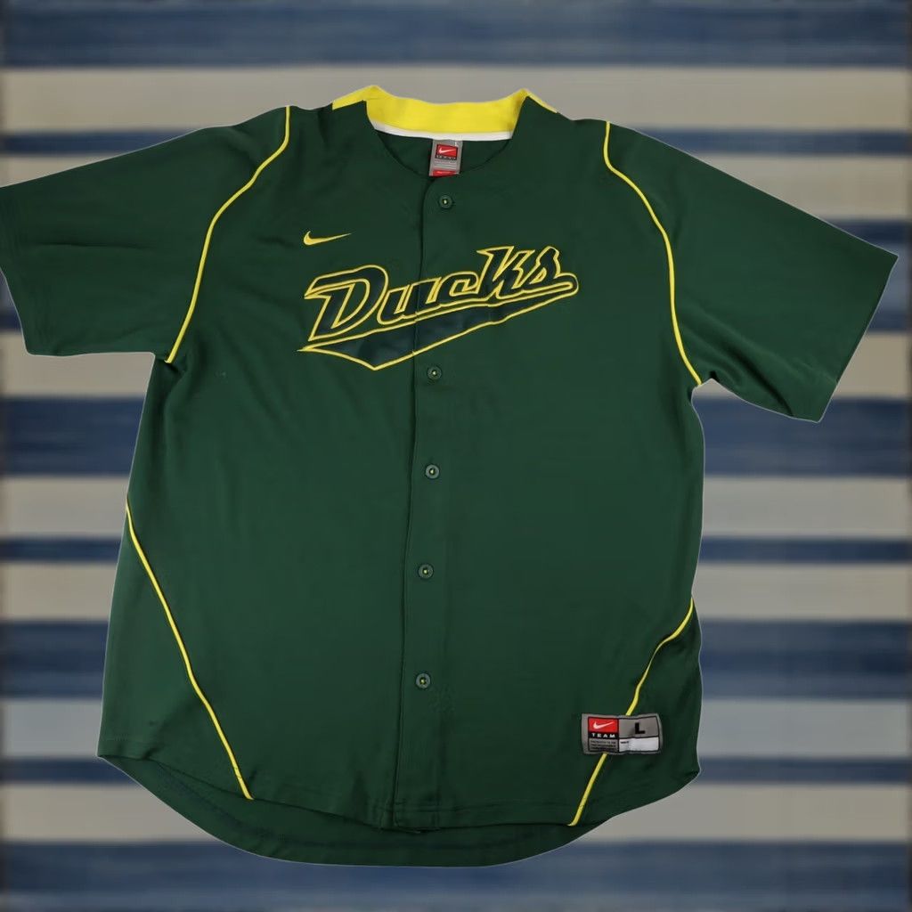 Nike VINTAGE Nike University of Oregon Ducks Mens Large Stitched Baseball Jersey Size US L / EU 52-54 / 3 - 1 Thumbnail