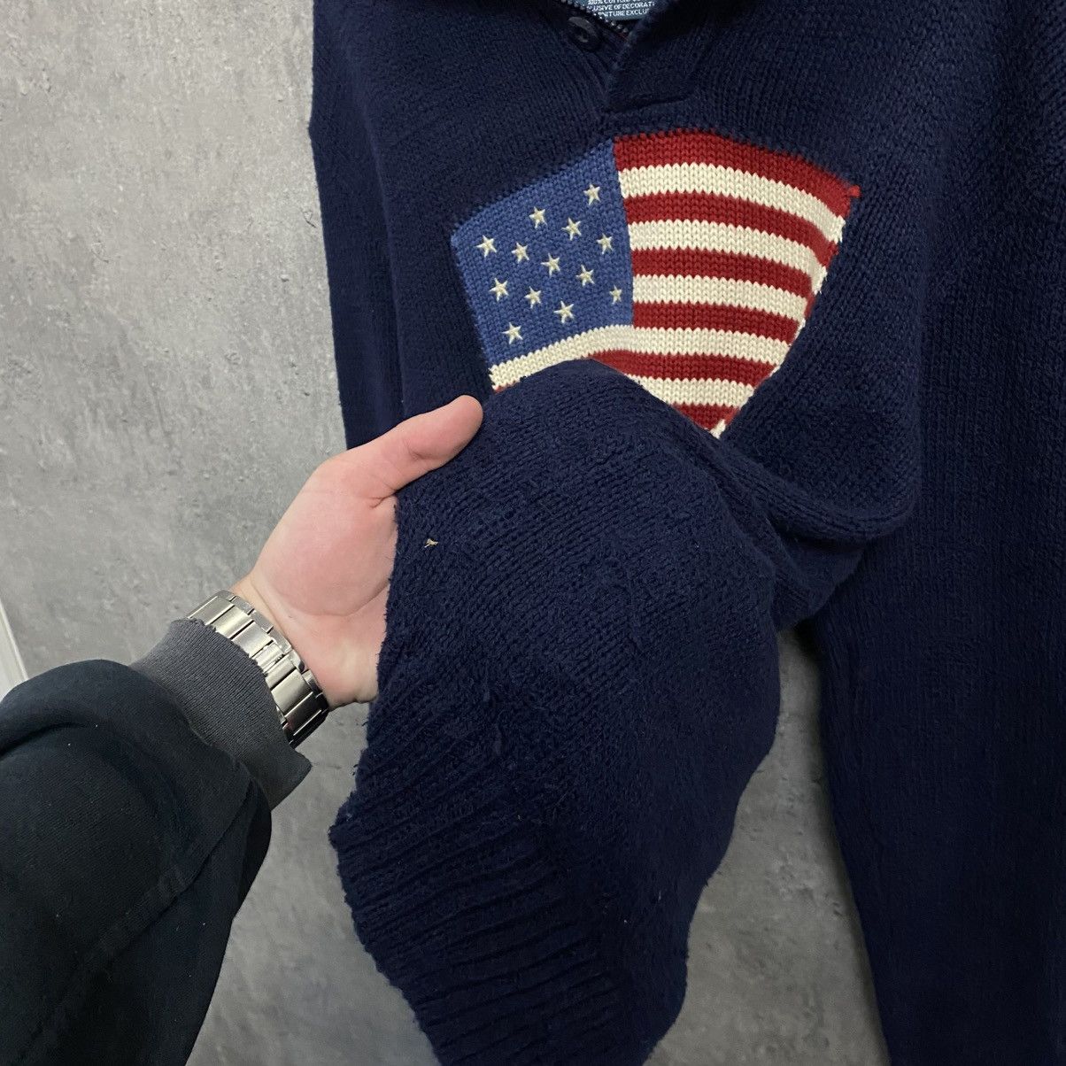 Polo Ralph Lauren Vintage Polo Ralph Lauren USA Flag 1/4 Zip Sweater Size US L / EU 52-54 / 3 - 6 Thumbnail