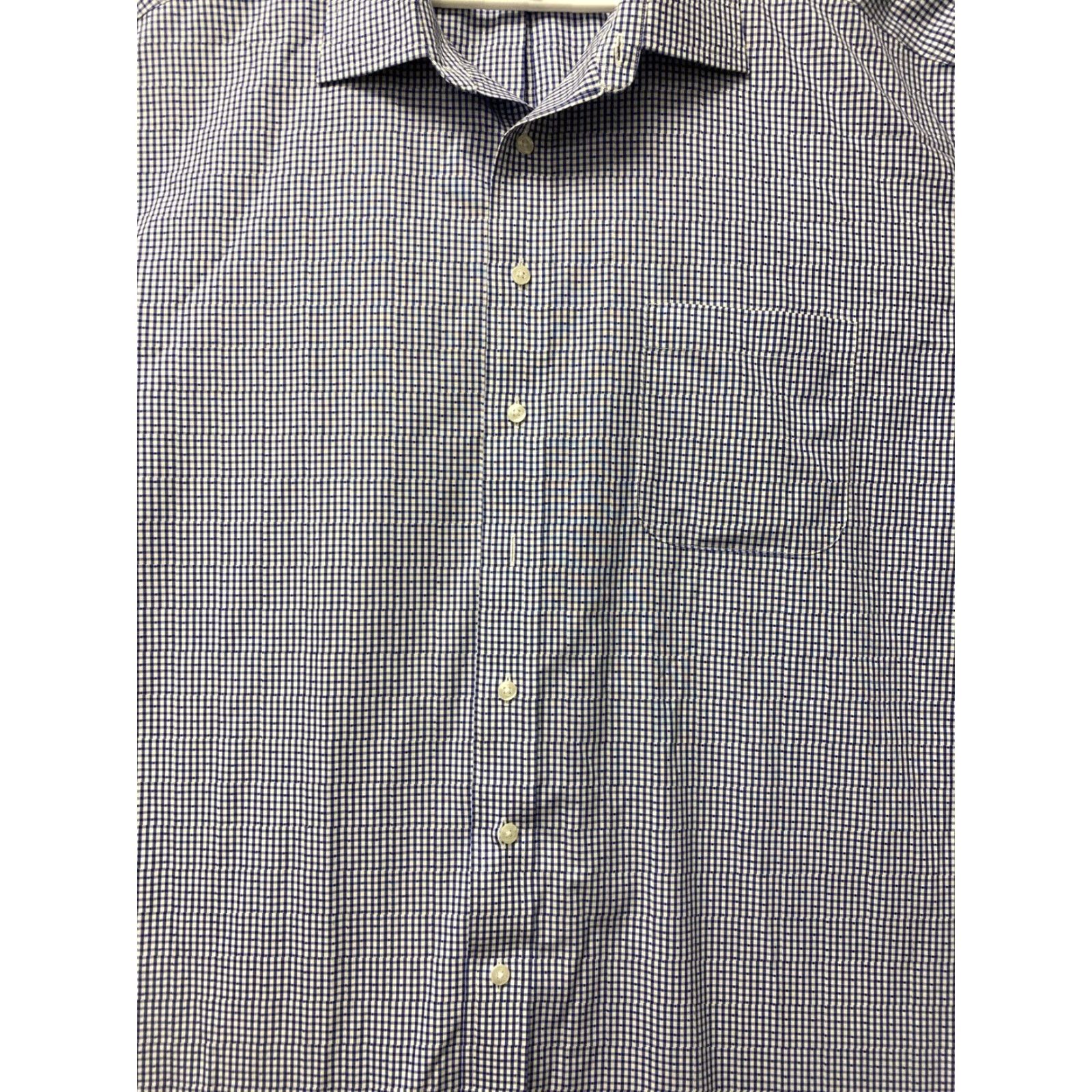 Roundtree & Yorke VINTAGE Roundtree & Yorke Gold Label Dress Shirt Mens Big & Tall 18 Blue White Check Cotton Button-Down Size US XXL / EU 58 / 5 - 2 Thumbnail