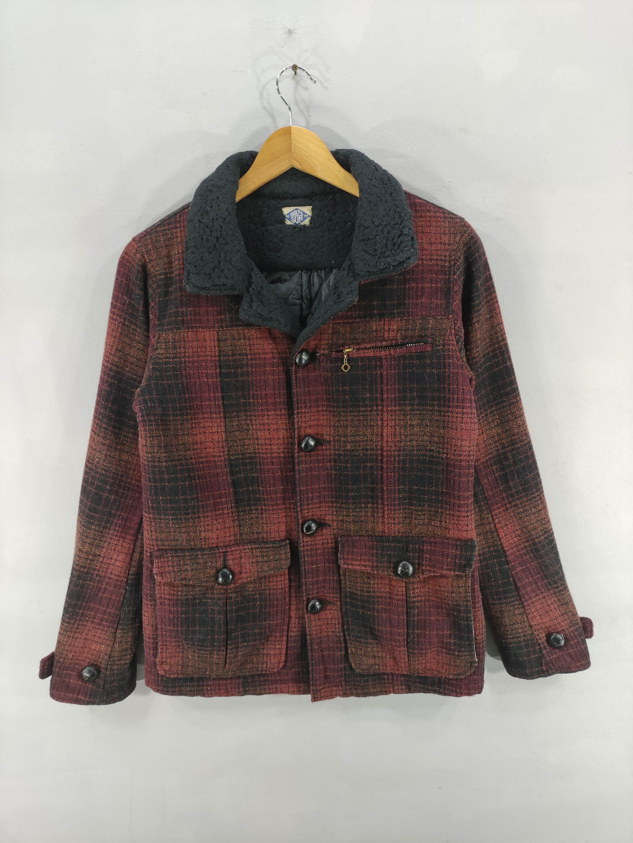 Japanese Brand Vintage Naked Sun Plaid Wool Jacket Lined Quilted Size S / US 4 / IT 40 - 1 Thumbnail
