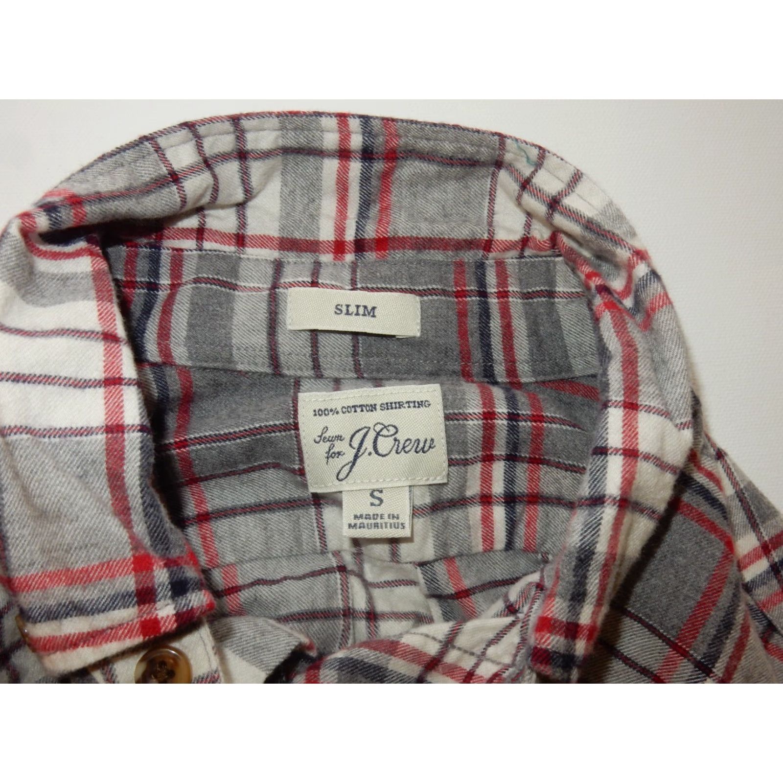 J.Crew J.CREW Shirt Slim Men S Flannel Button-Up Long Sleeve Gray Cotton Size US S / EU 44-46 / 1 - 4 Thumbnail