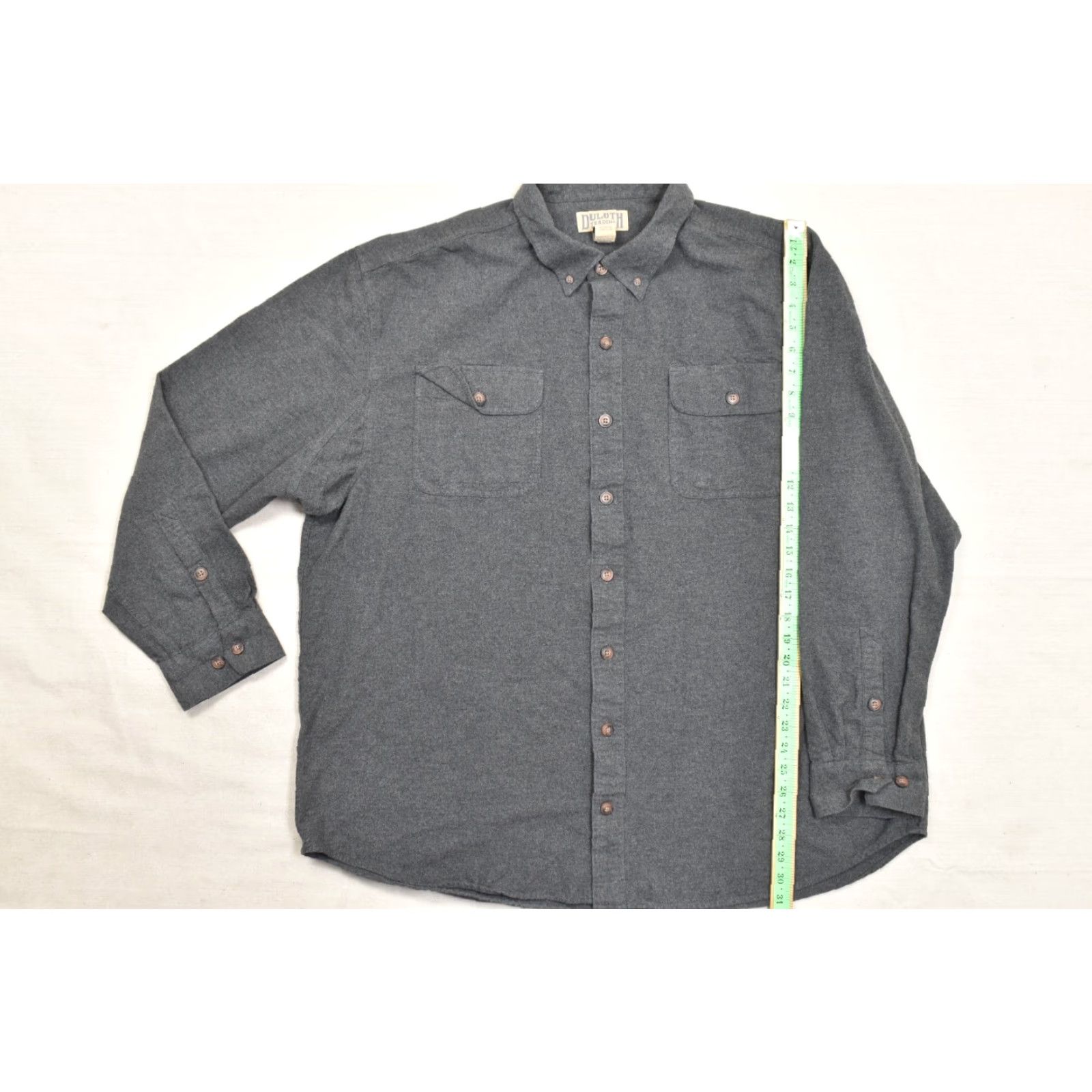 CO Duluth Shirt Men 2XLT Gray Cotton Flannel Long Sleeve Button-Down Work Shirt Size US XXL / EU 58 / 5 - 3 Thumbnail