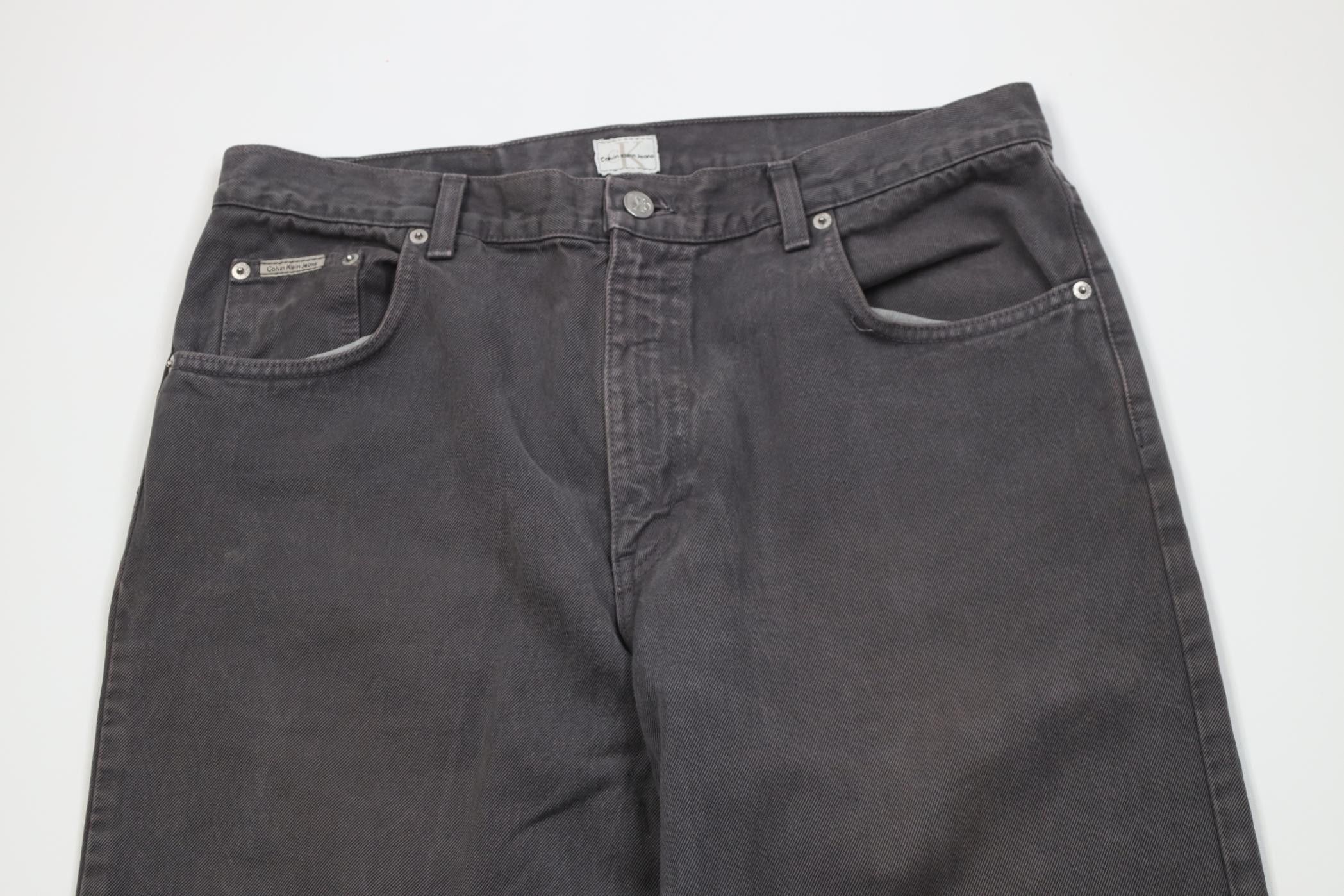 Calvin Klein Vintage 90s Y2K Calvin Klein Tapered Leg Denim Jeans Gray Size US 34 / EU 50 - 2 Thumbnail