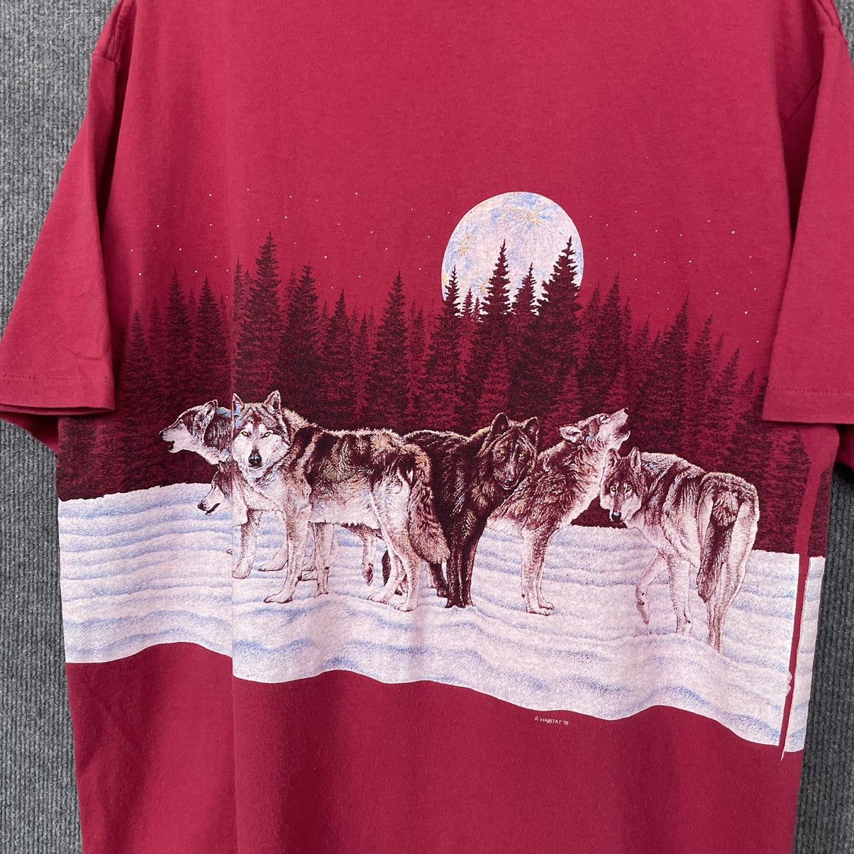 Habitat × Vintage Vintage 1991 Habitat Wolves Double Sided T Shirt Size US XL / EU 56 / 4 - 8 Thumbnail