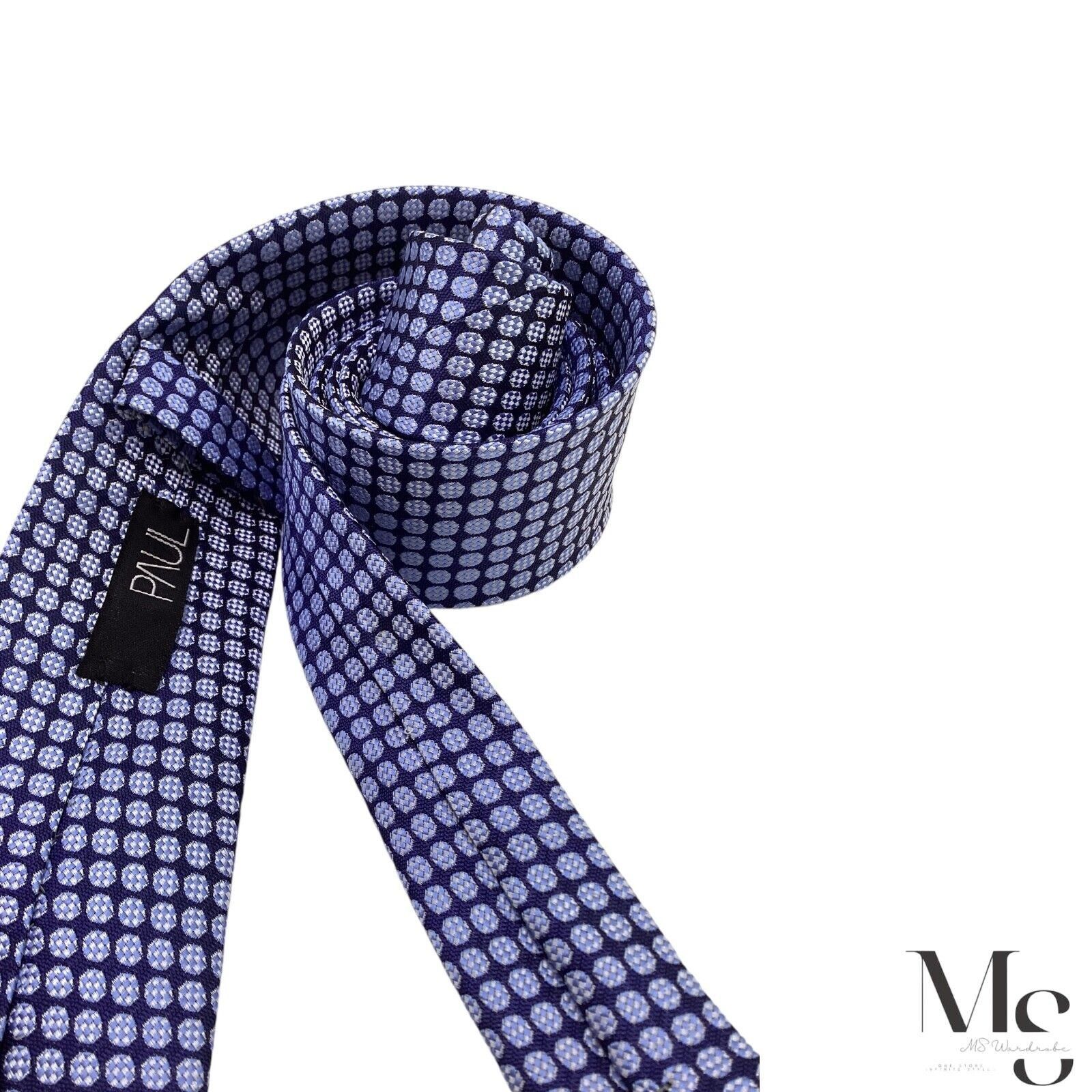 Other PAUL Blue Geometric Luxury Silk Tie W:2.5" EX COND Size ONE SIZE - 4 Thumbnail