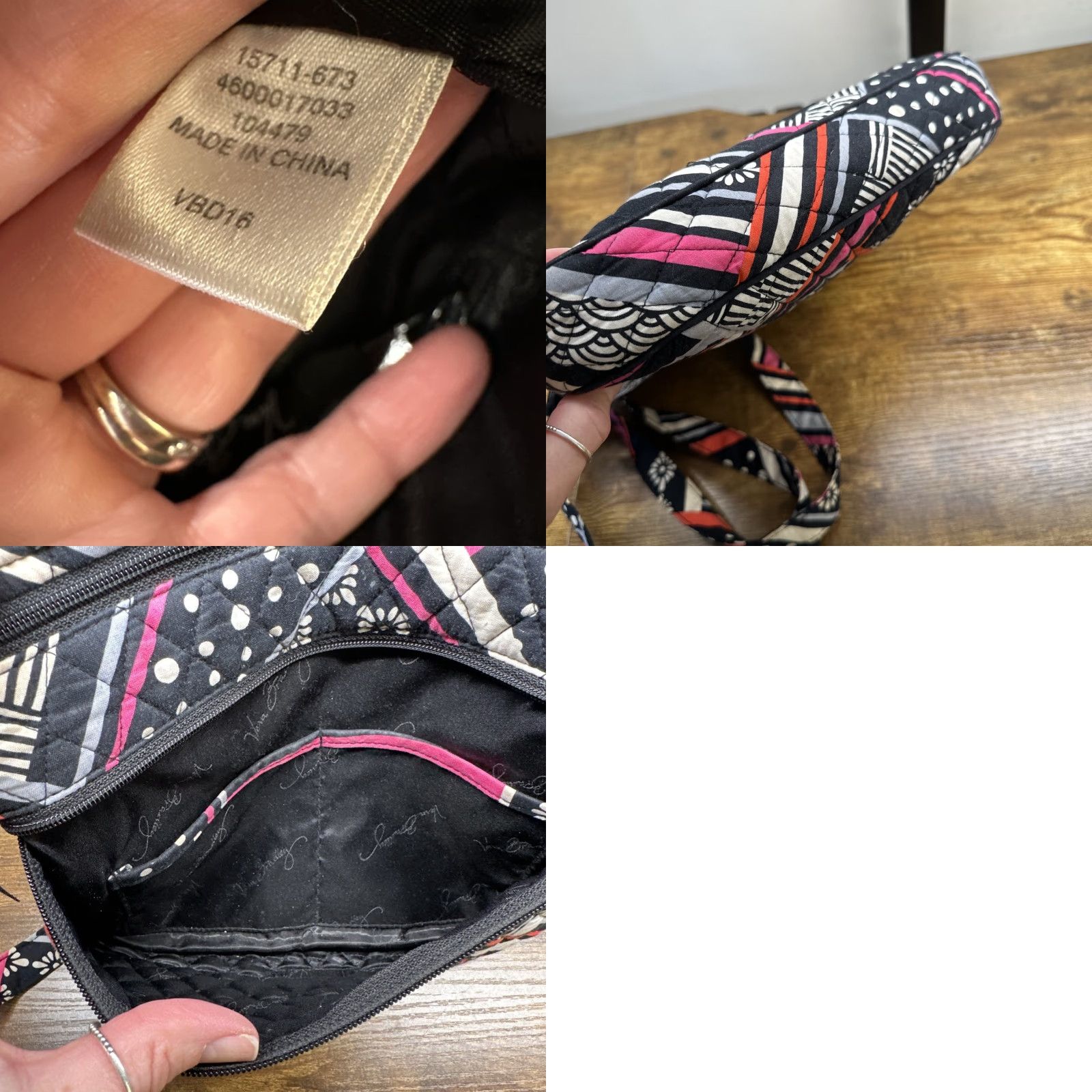 Vera Bradley Vera Bradley Triple Zip Hipster Crossbody Purse Bag Northern Stripes Pocketbook Crossbody Bag Size ONE SIZE - 8 Thumbnail