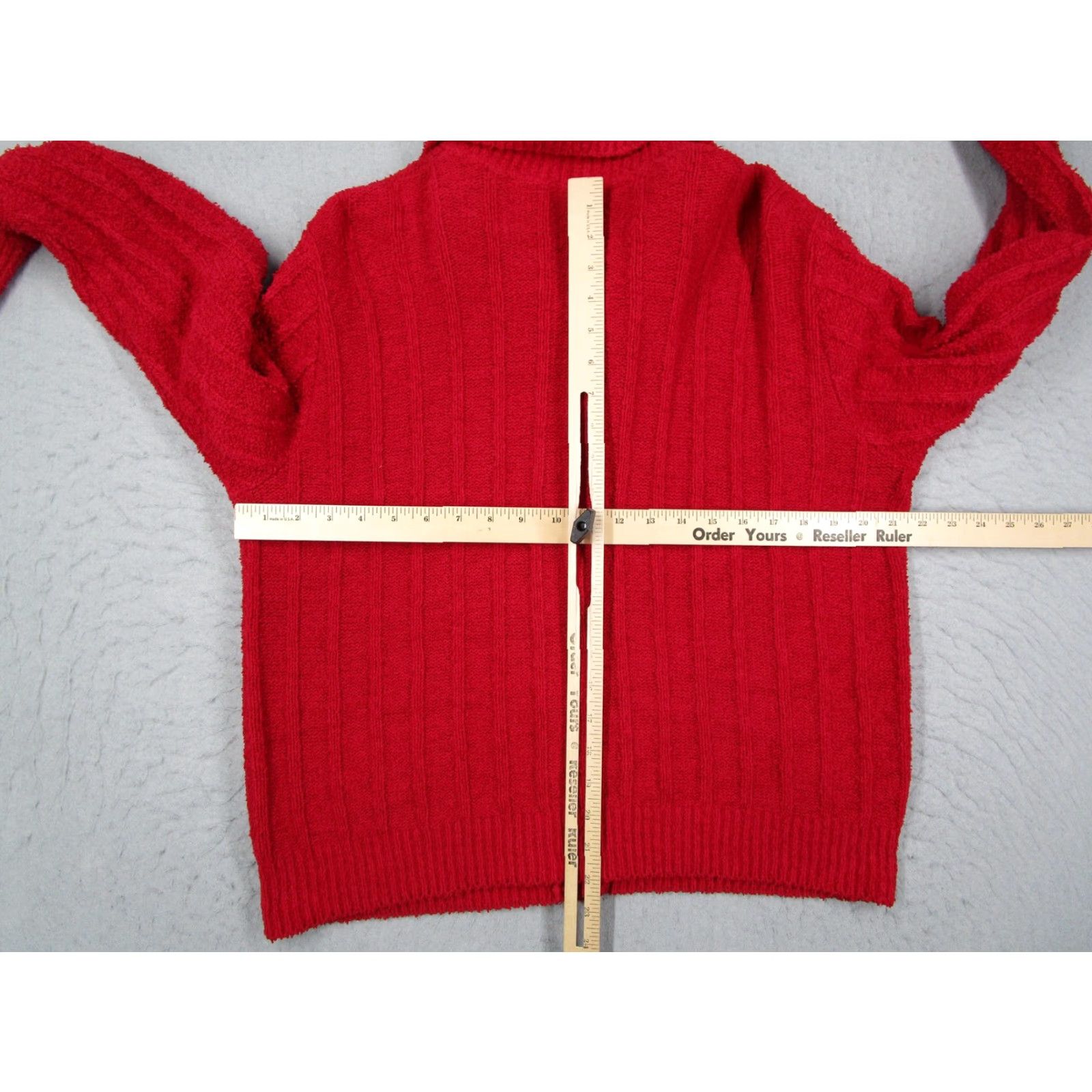 Orvis VINTAGE Orvis Cardigan Sweater Womens XL Red Button Front Rib Knit Made USA Size XL / US 12-14 / IT 48-50 - 5 Thumbnail