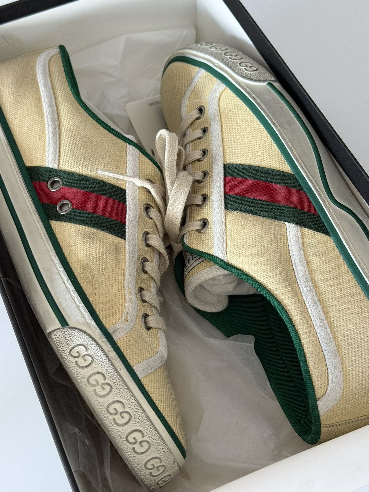 Gucci GUCCI Tennis 1977 distressed GG Canvas Web Mens Size 8 Size US 8 / EU 41 - 17 Thumbnail