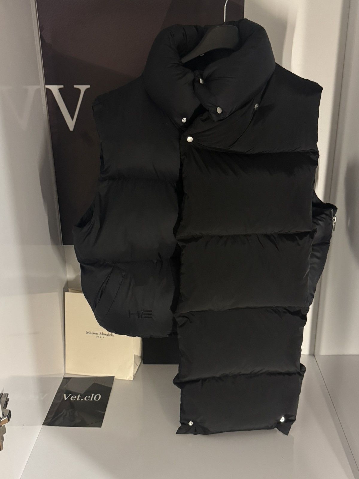 ✅Heliot Emil Black Padded Asymmetric Vest 50