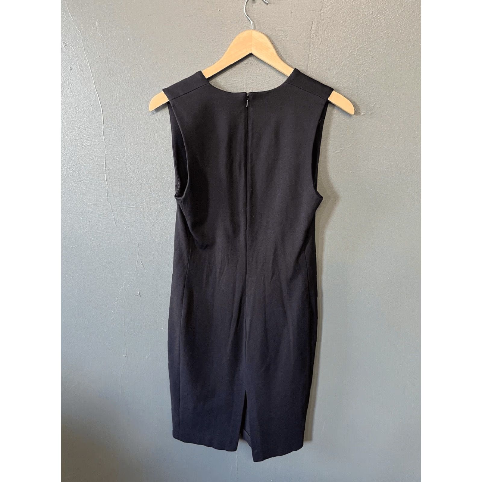 Vintage Babaton Black Sleeveless V-Neck Midi Dress Shirt Dress Womens Size 4 Size S / US 4 / IT 40 - 2 Thumbnail