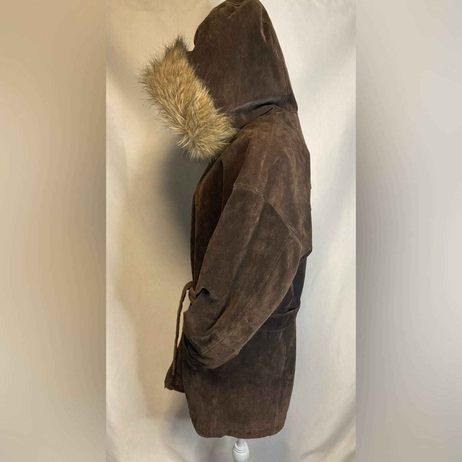 Wilsons Leather Wilson Leather Jacket Womens S Coat Lined Faux Fur Hood Boho Size S / US 4 / IT 40 - 5 Thumbnail
